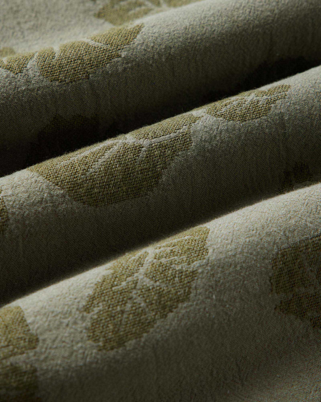 Burnt Olive Floral Jacquard Shirt I982