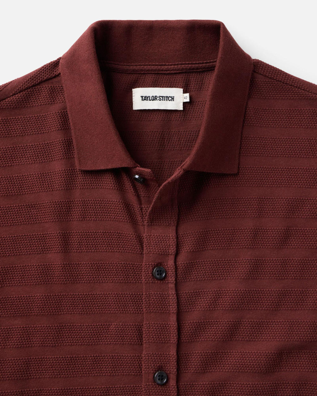 Polo in Burgundy Knit Stripe L84113