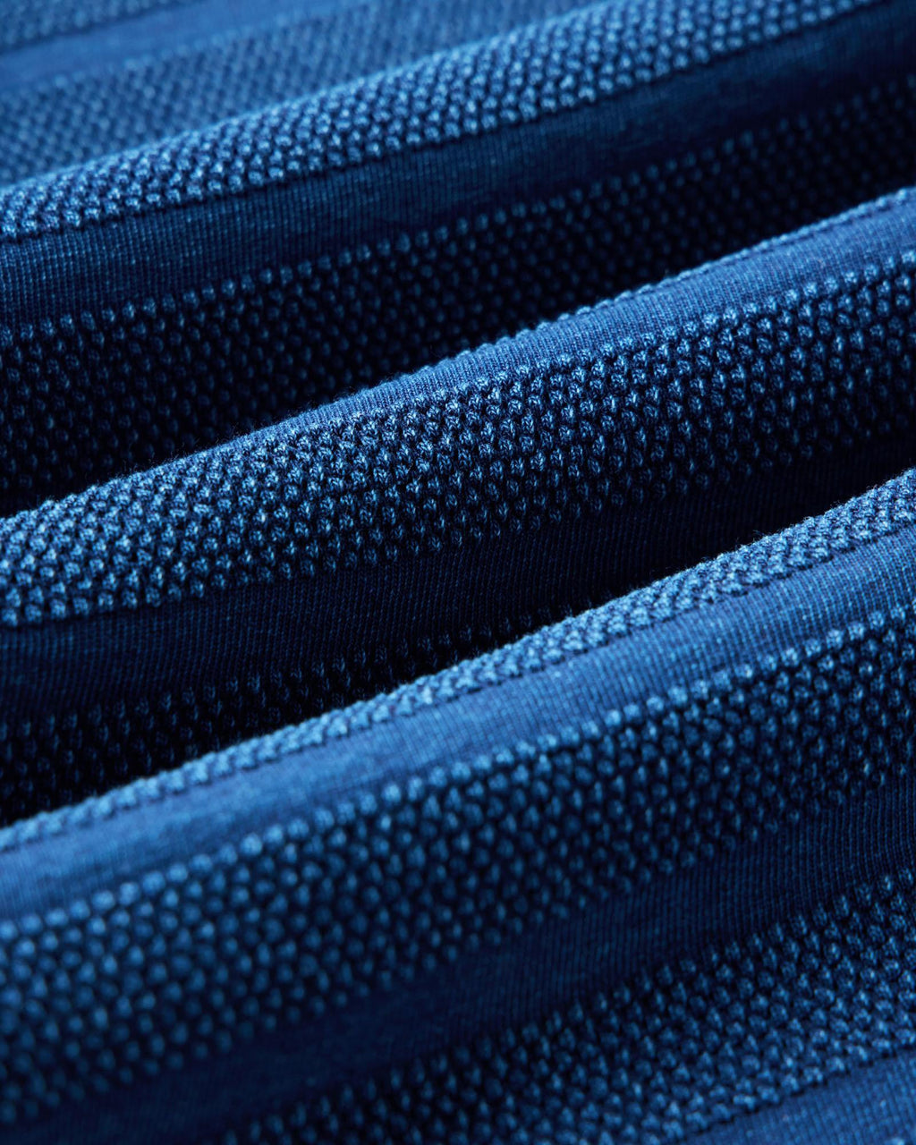 Polo in Rinsed Indigo Knit Stripe W684