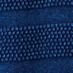 Polo in Rinsed Indigo Knit Stripe W684