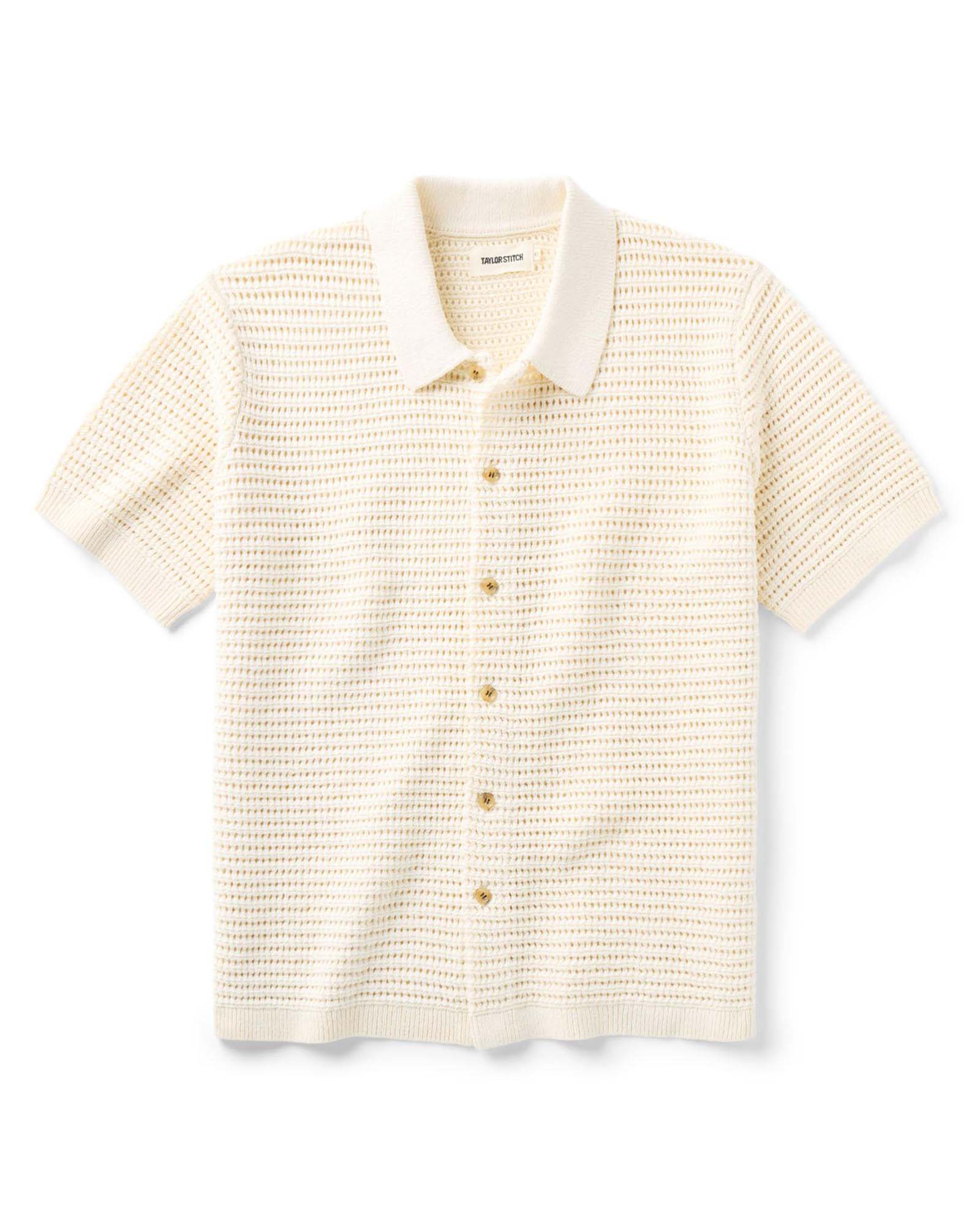 Vintage White Crochet Sweater Polo Y21018