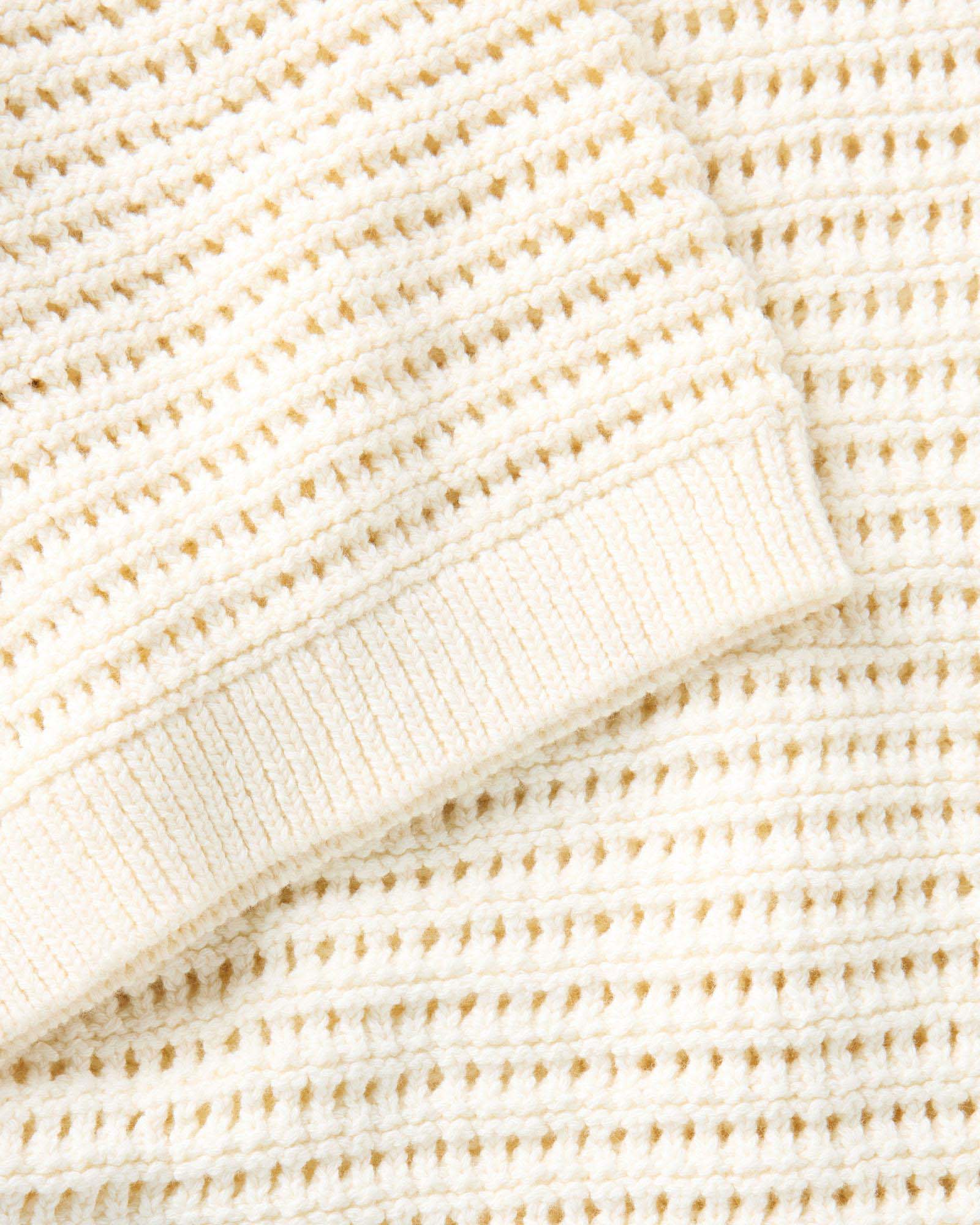 Vintage White Crochet Sweater Polo Y21018