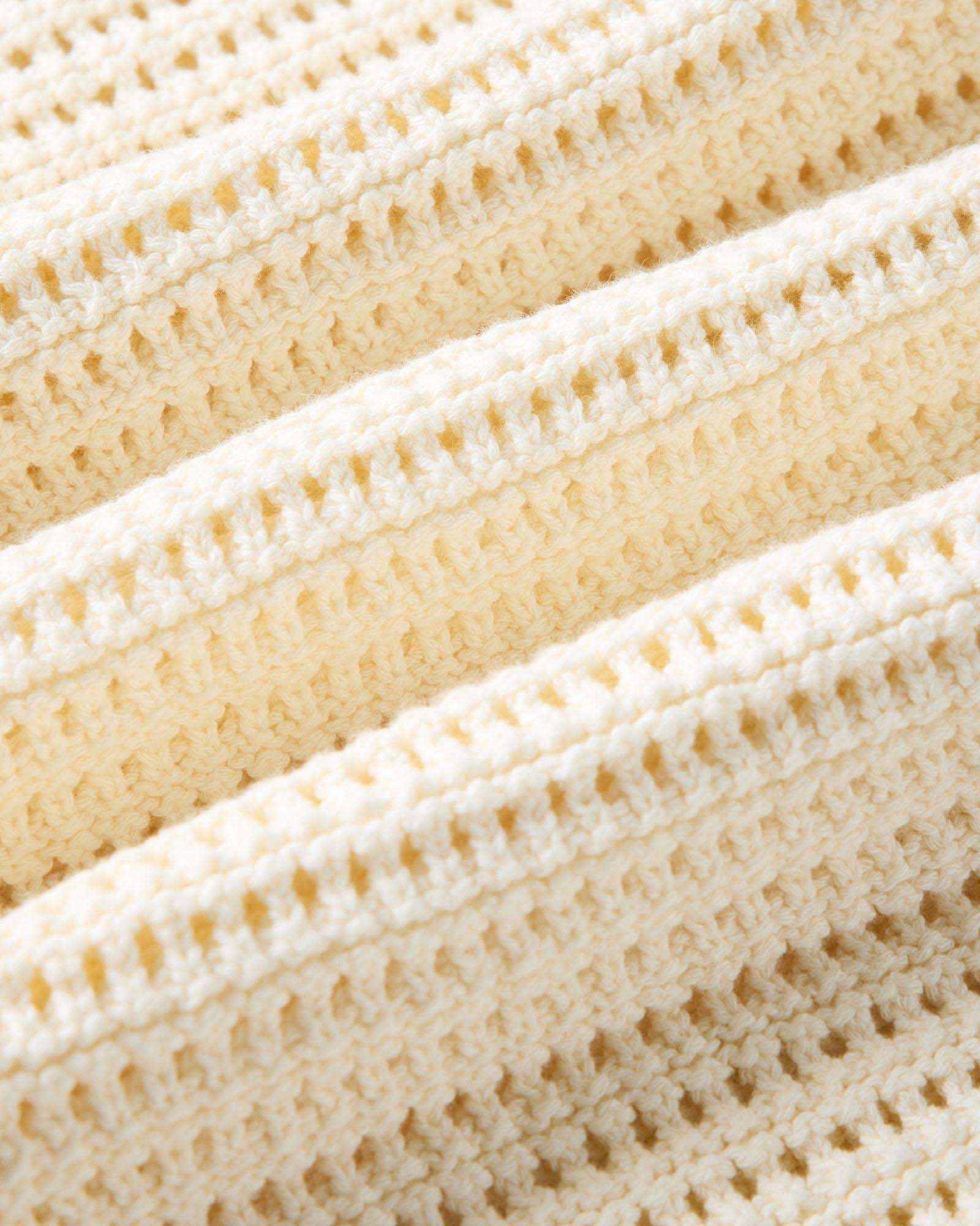 Vintage White Crochet Sweater Polo Y21018