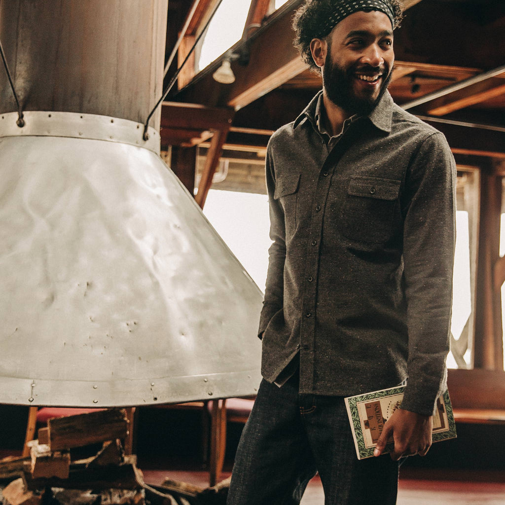 The Yosemite Shirt in Charcoal Donegal