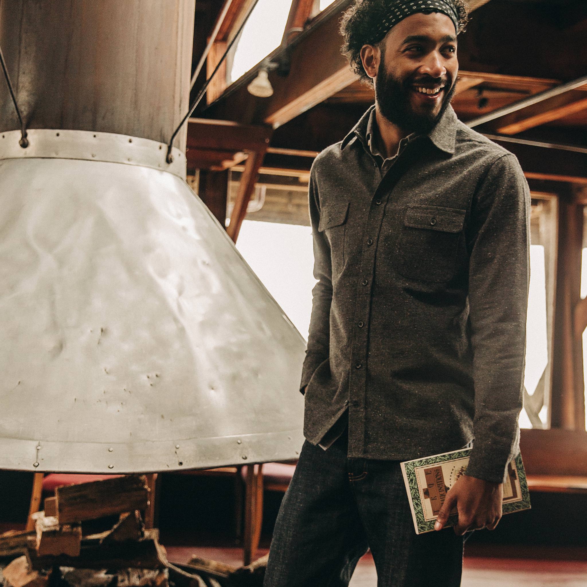 The Yosemite Shirt in Charcoal Donegal