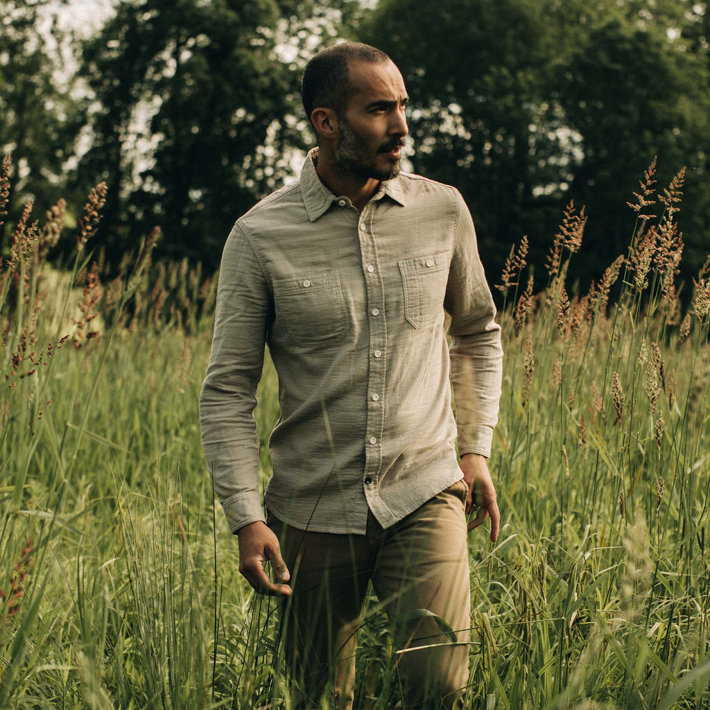 Utility Shirt in Stone Double Cloth U8882