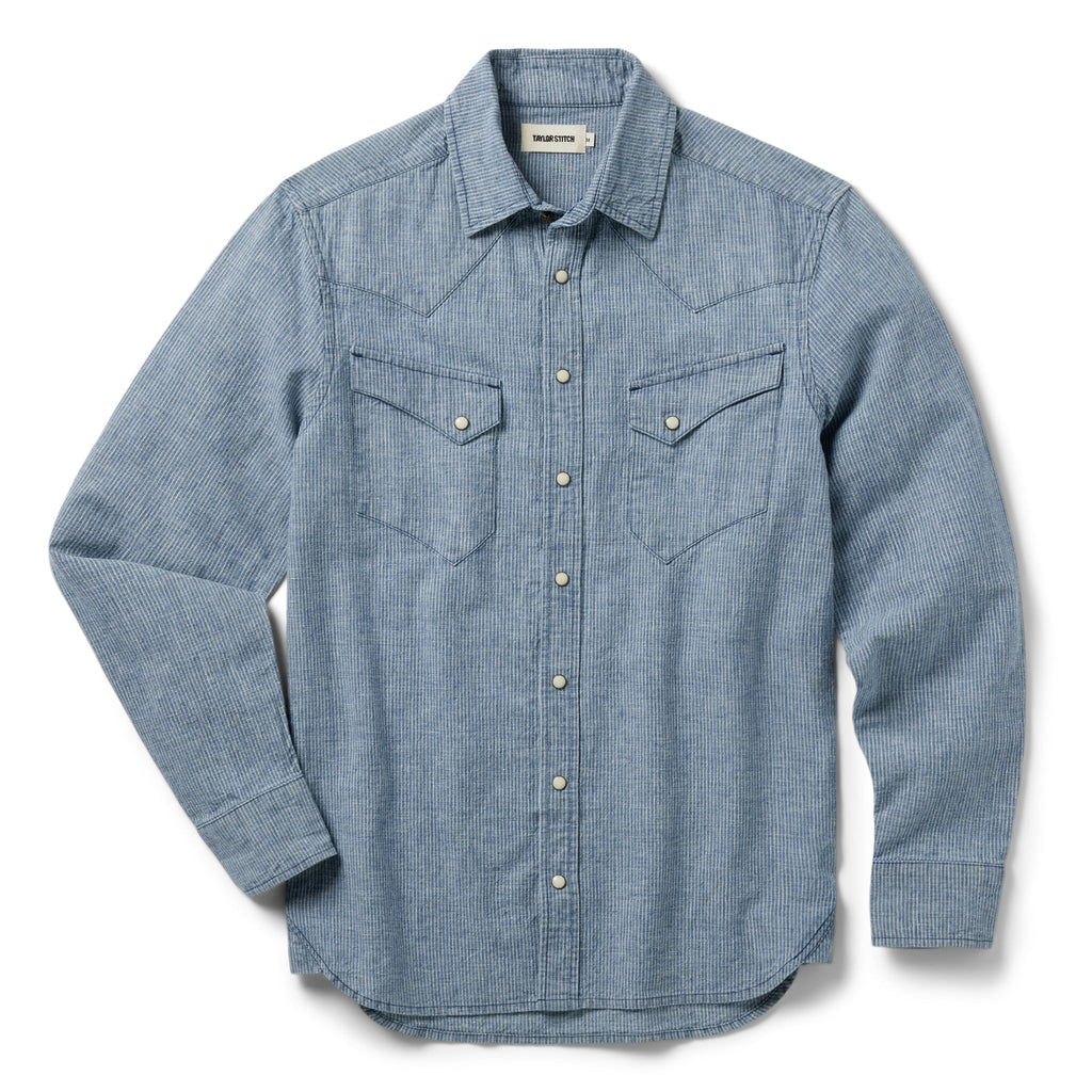 The Western Shirt in Indigo Stripe
