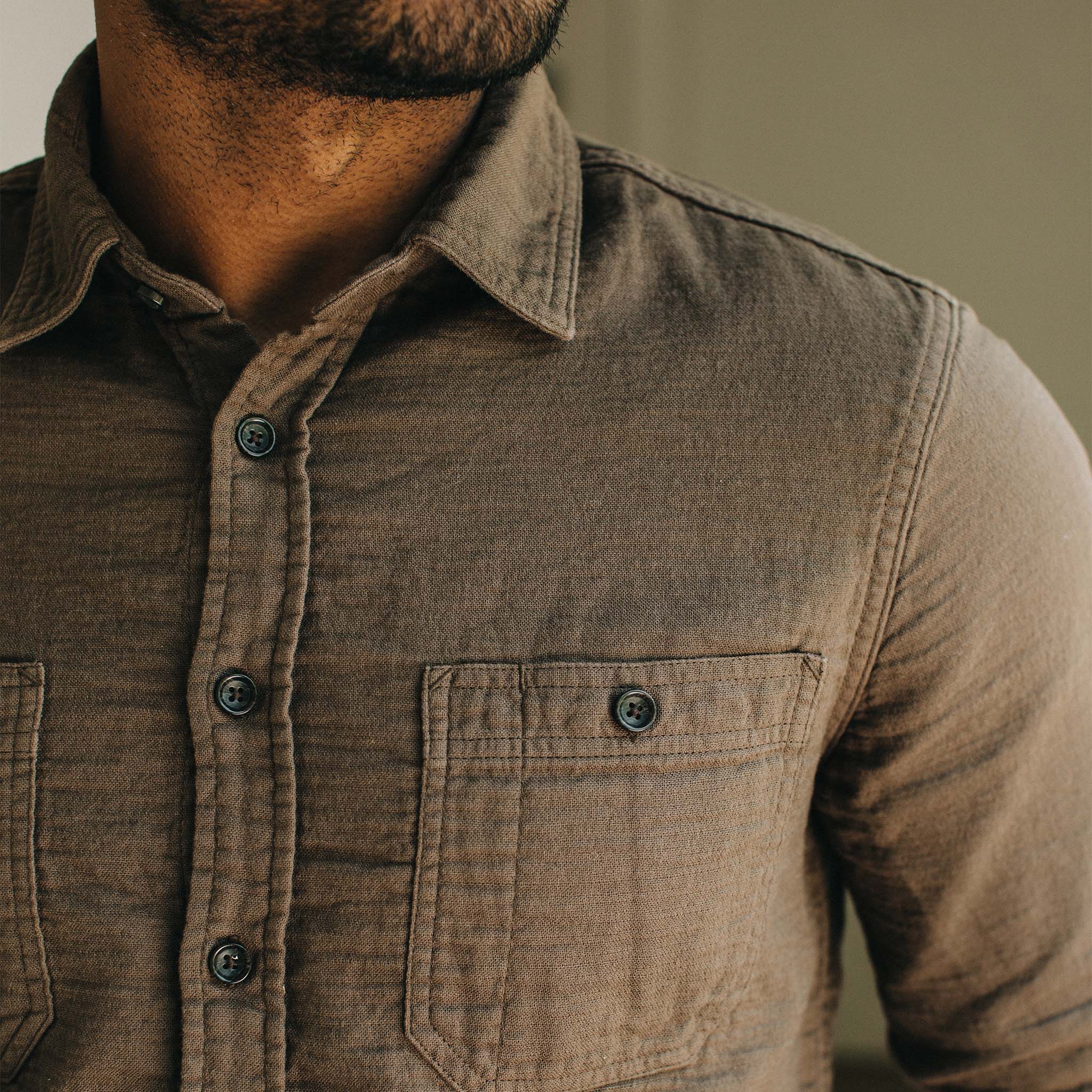 Walnut Double Cloth Utility Shirt X9187
