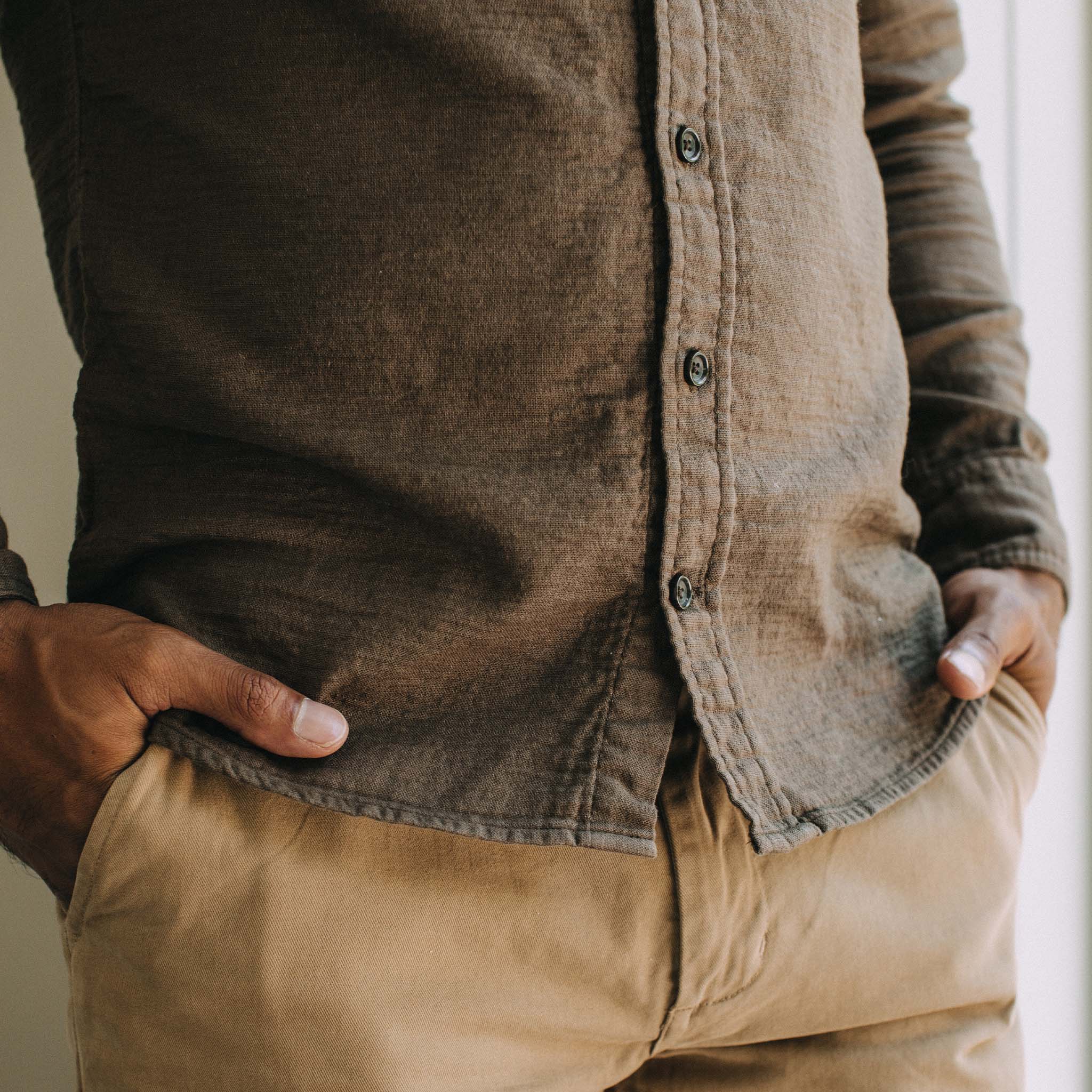 Walnut Double Cloth Utility Shirt X9187