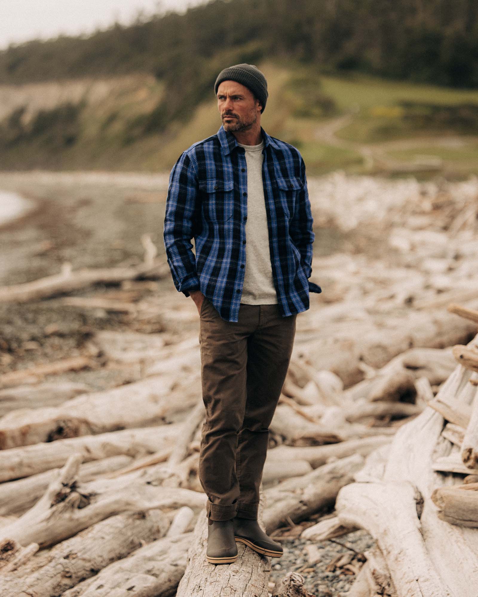 The Division Shirt in Rinsed Indigo Plaid