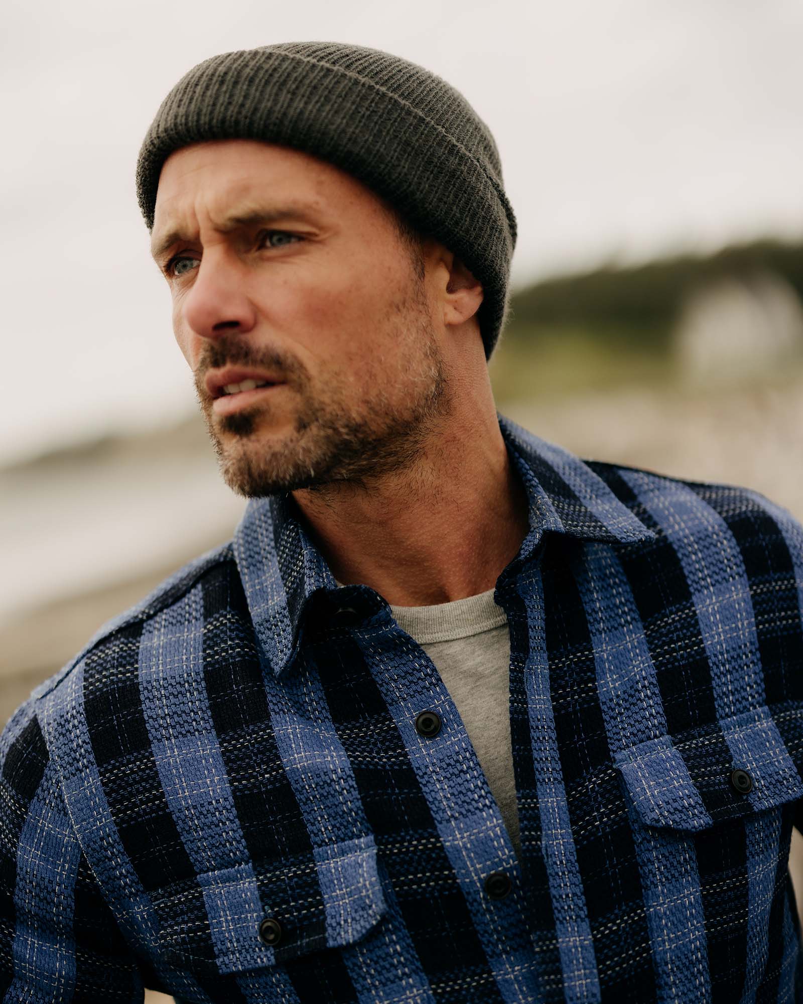 The Division Shirt in Rinsed Indigo Plaid