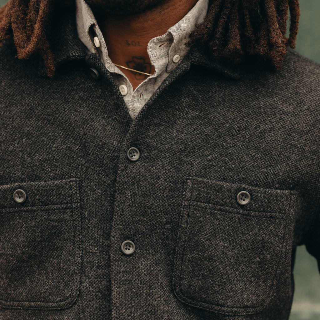 Charcoal Birdseye Wool Overshirt R233