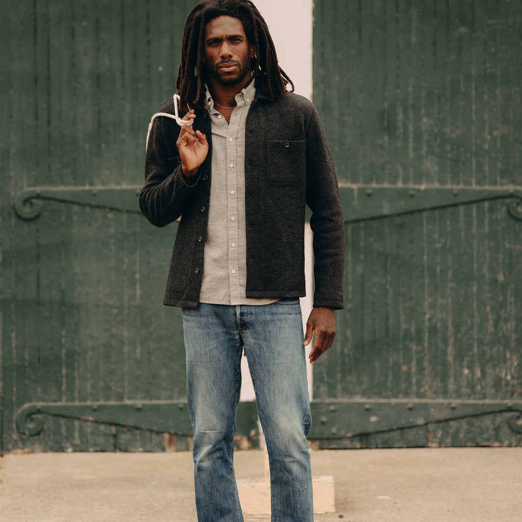 Charcoal Birdseye Wool Overshirt R233