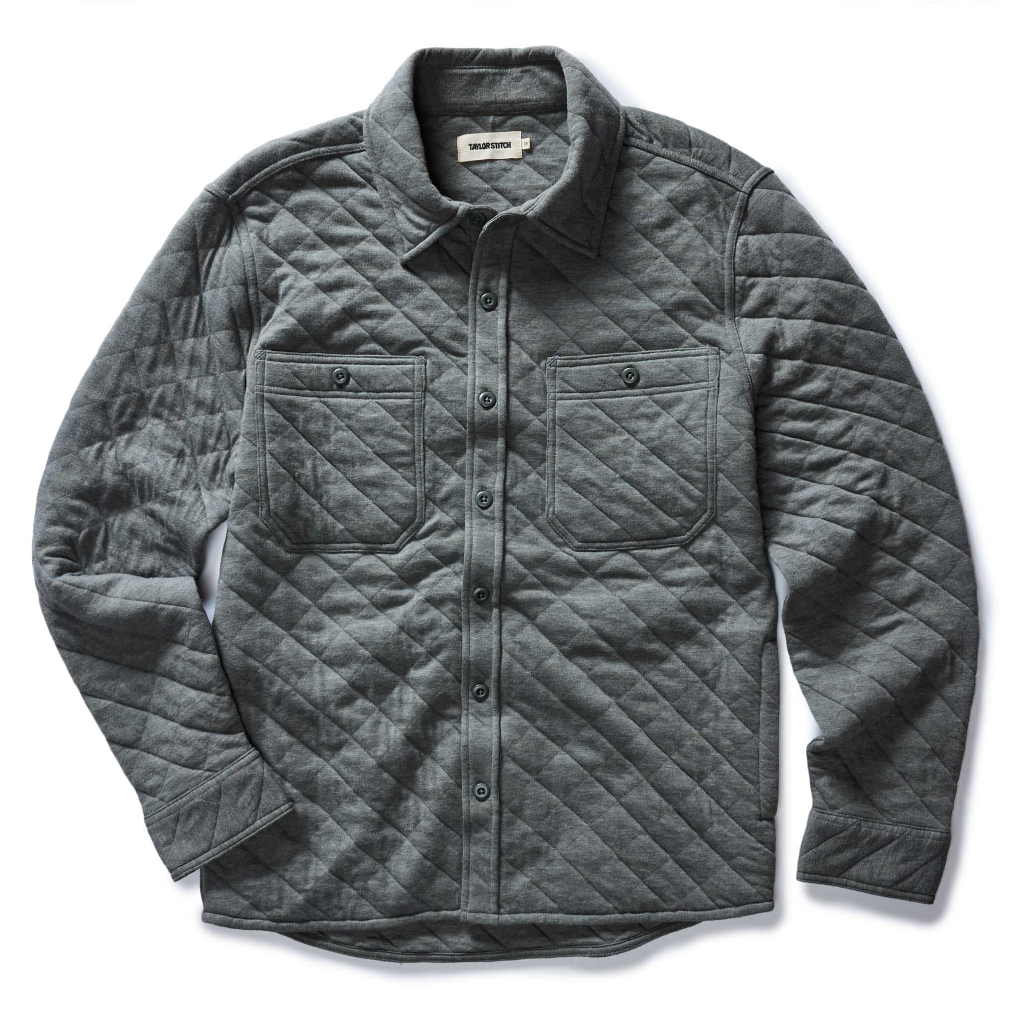 Quilted Jersey Overshirt in Heather Ash T9830
