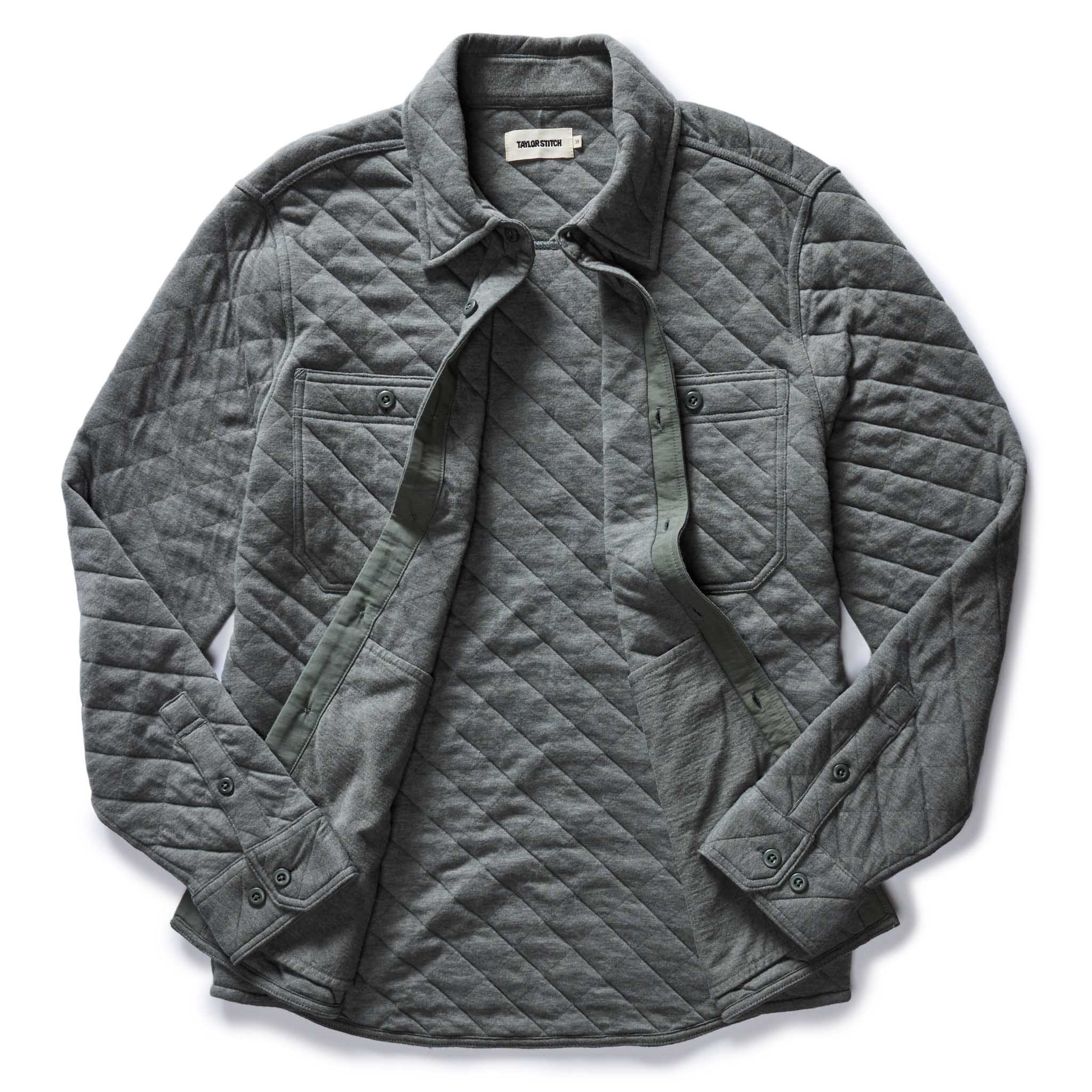 Quilted Jersey Overshirt in Heather Ash T9830