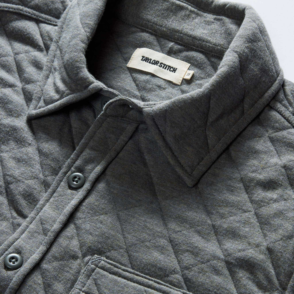 Quilted Jersey Overshirt in Heather Ash T9830