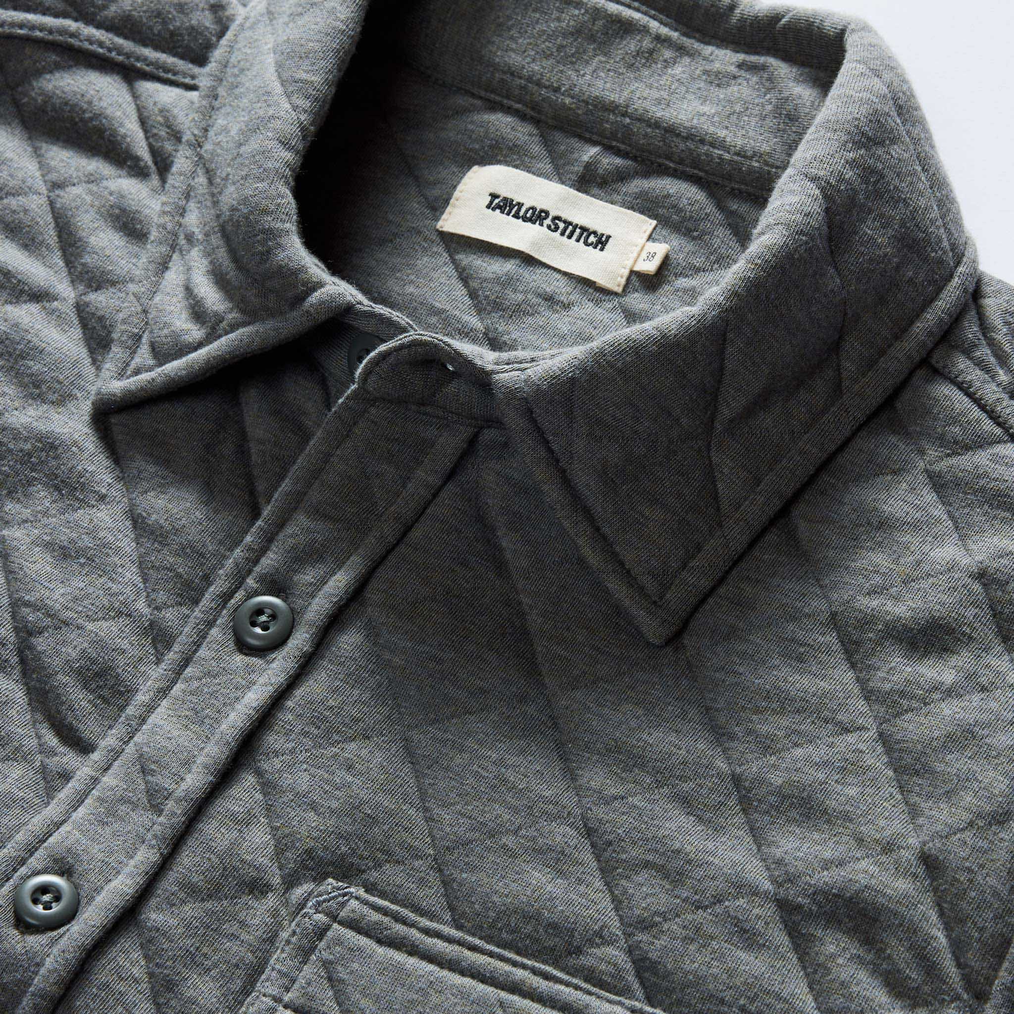 Quilted Jersey Overshirt in Heather Ash T9830