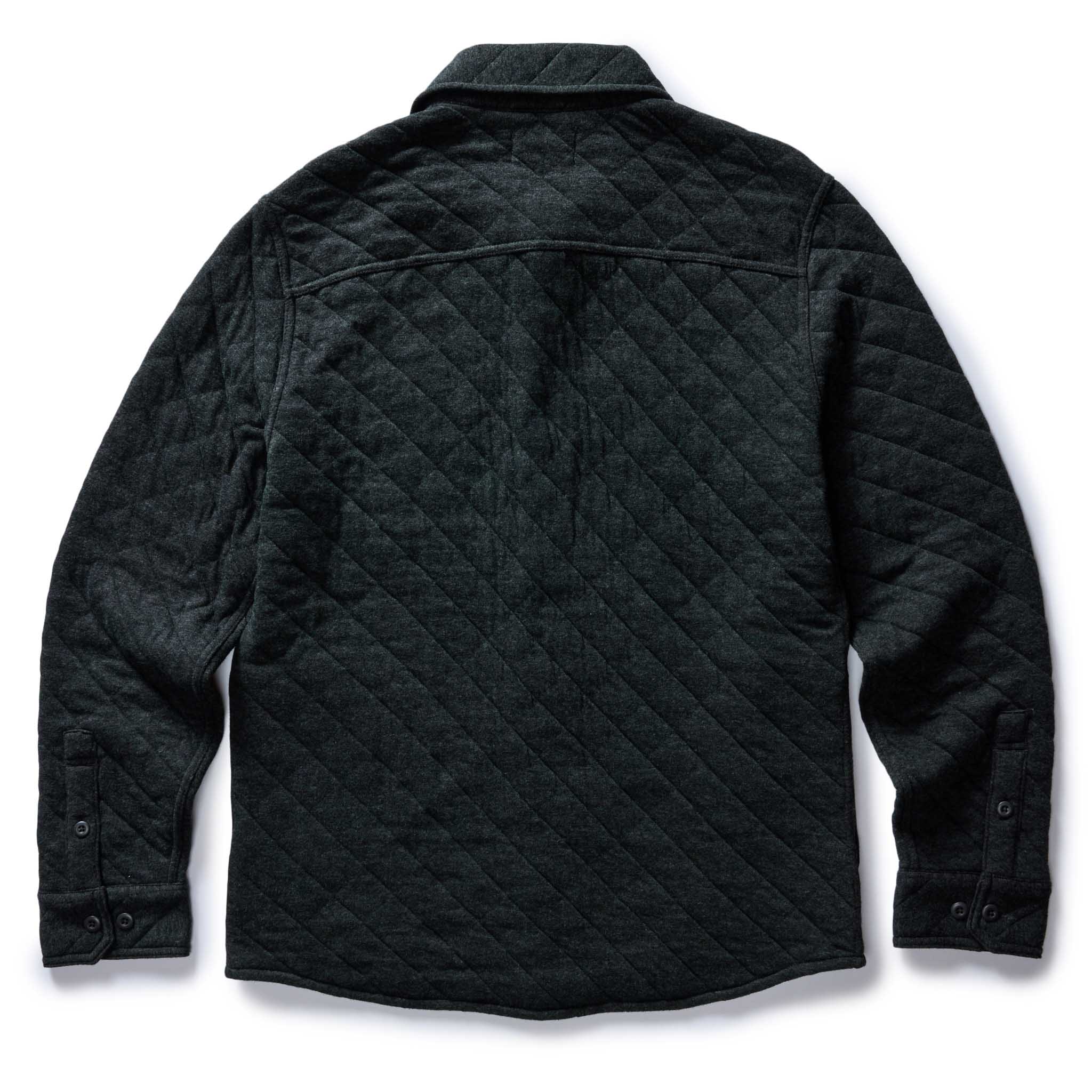 Heather Coal Quilted Jersey Overshirt Q8936