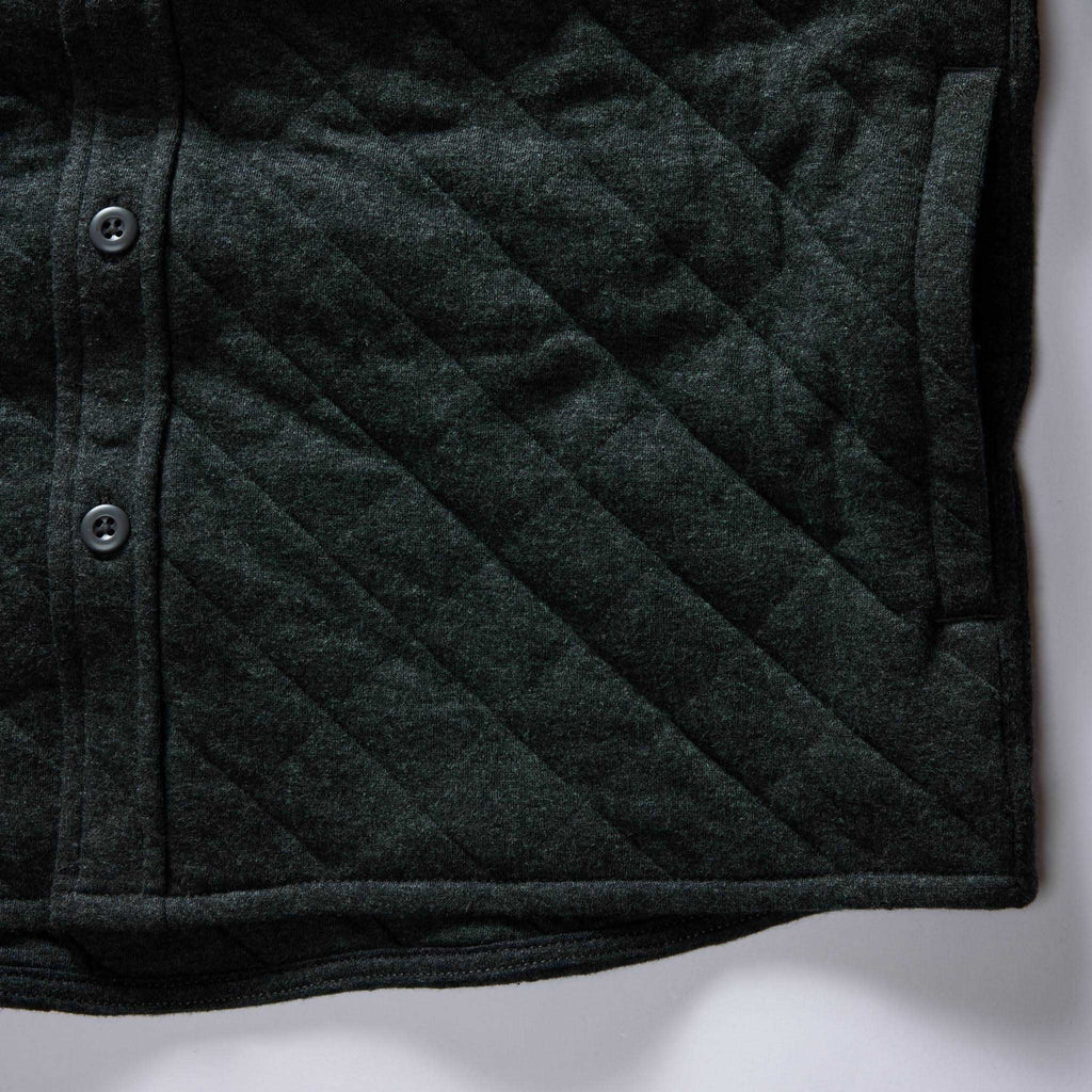 Heather Coal Quilted Jersey Overshirt Q8936