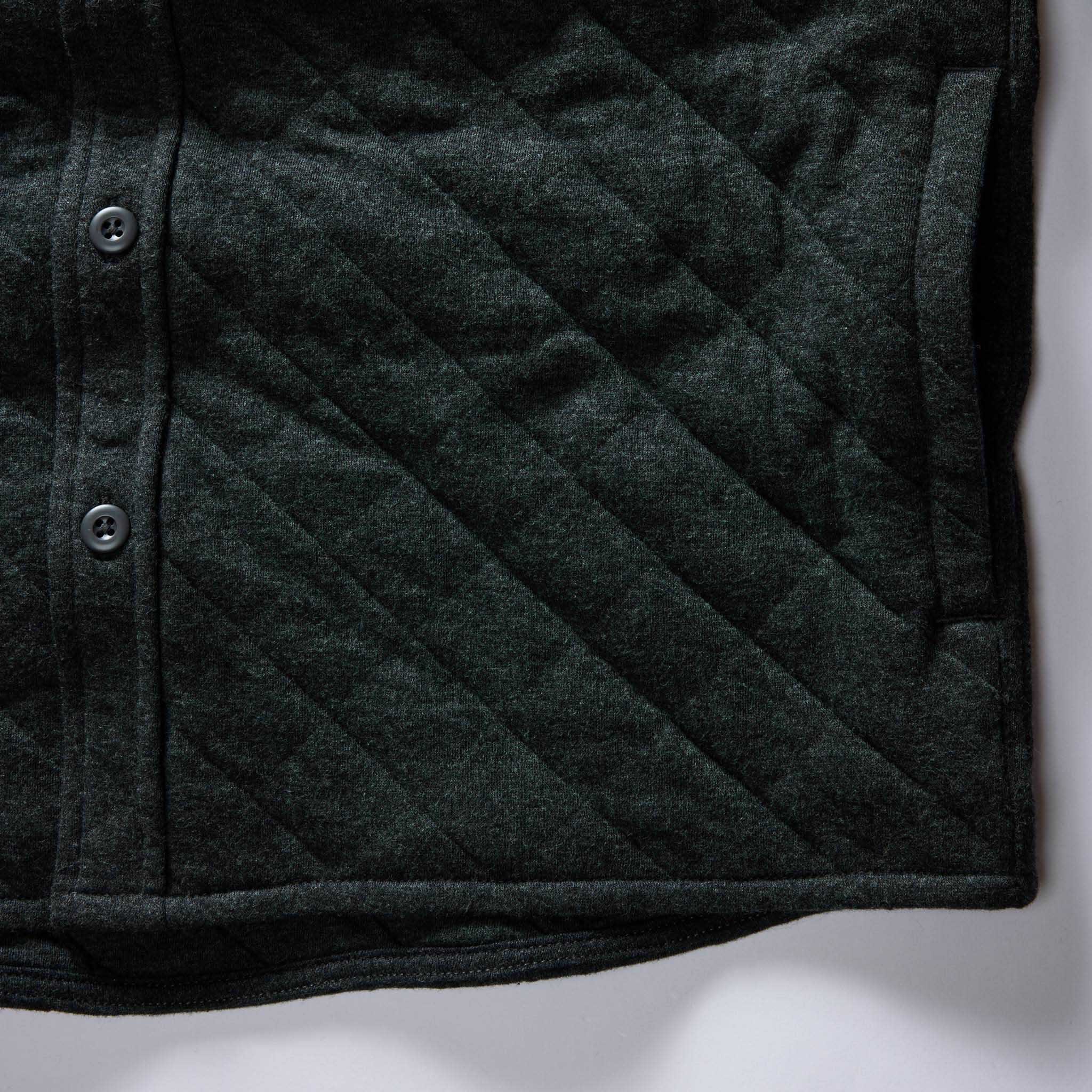 Heather Coal Quilted Jersey Overshirt Q8936