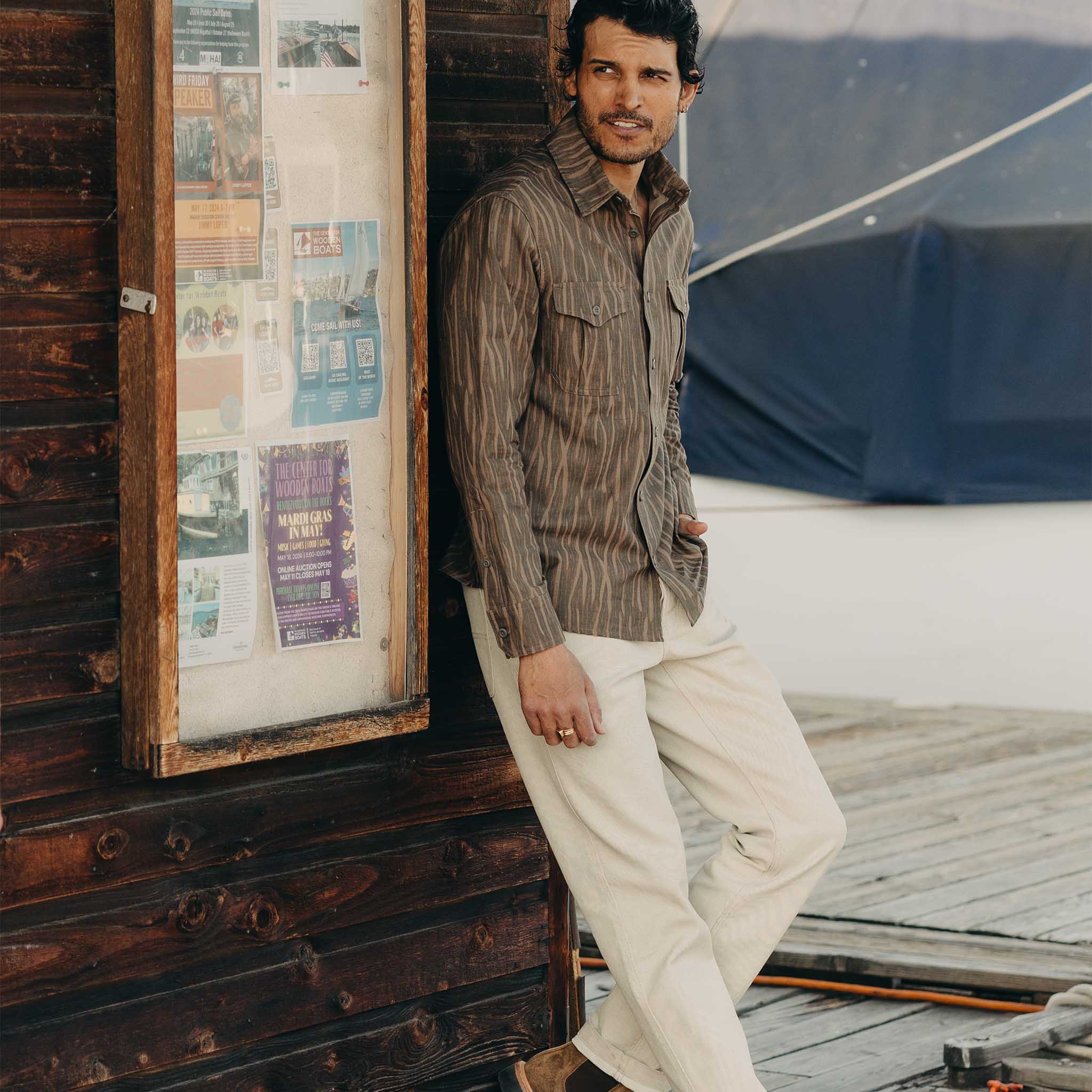Bark Print Broken Twill Shirt L656118