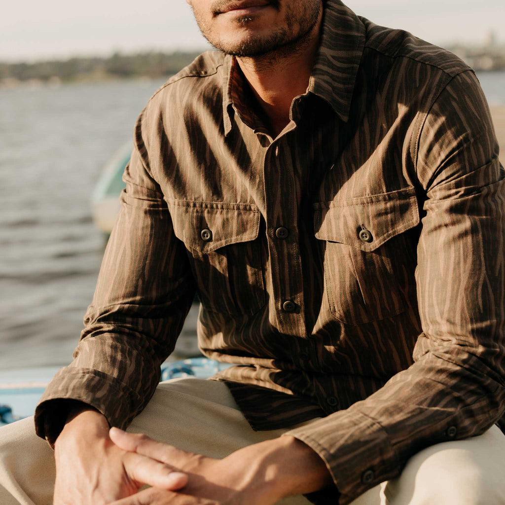 Bark Print Broken Twill Shirt L656118