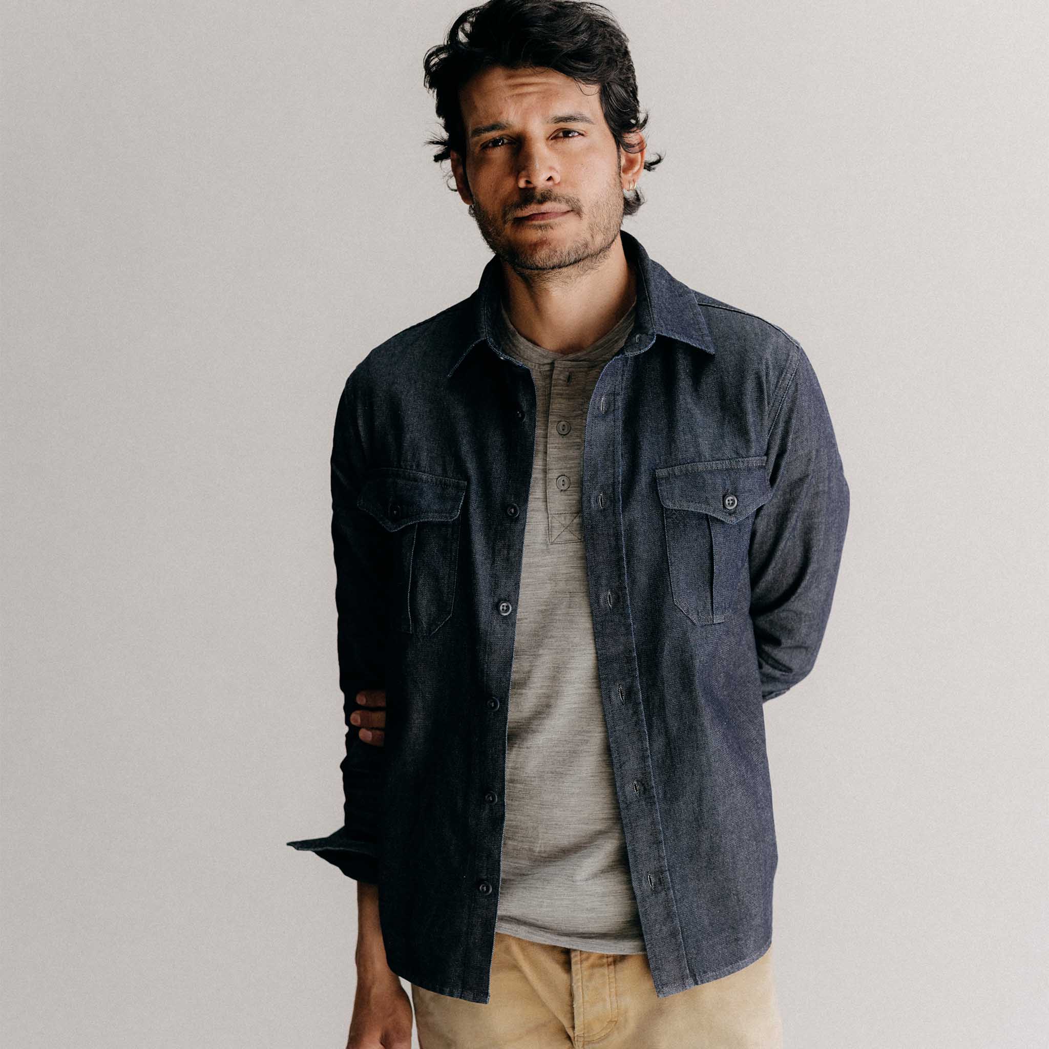 Indigo Broken Twill Shirt X7390