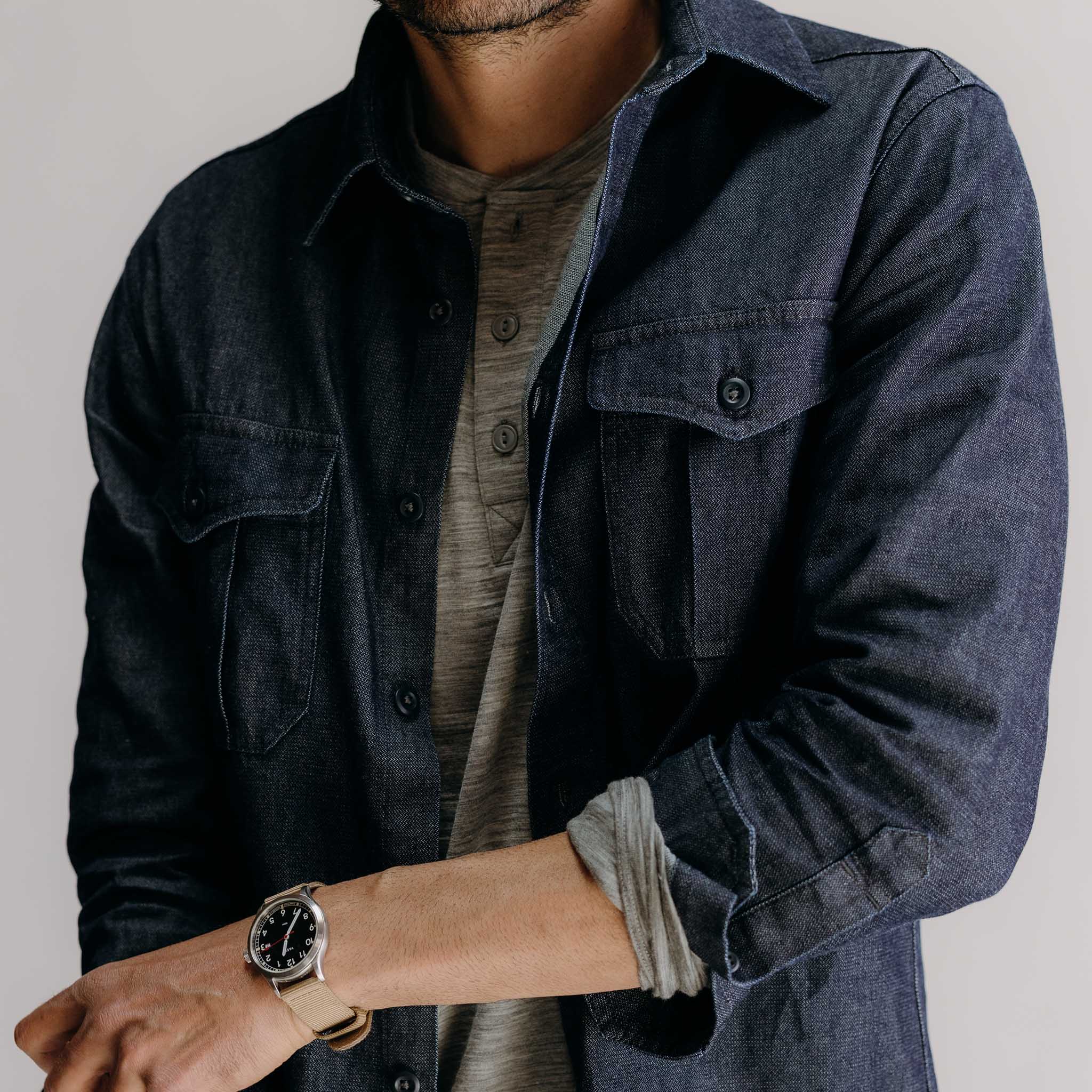 Indigo Broken Twill Shirt X7390