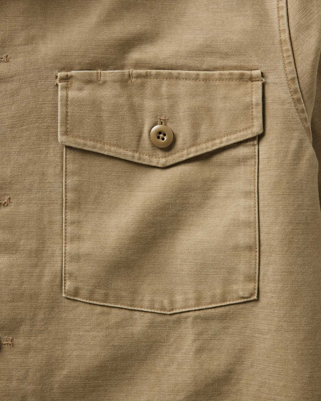 The Surplus Shirt in Field Khaki Reverse Sateen