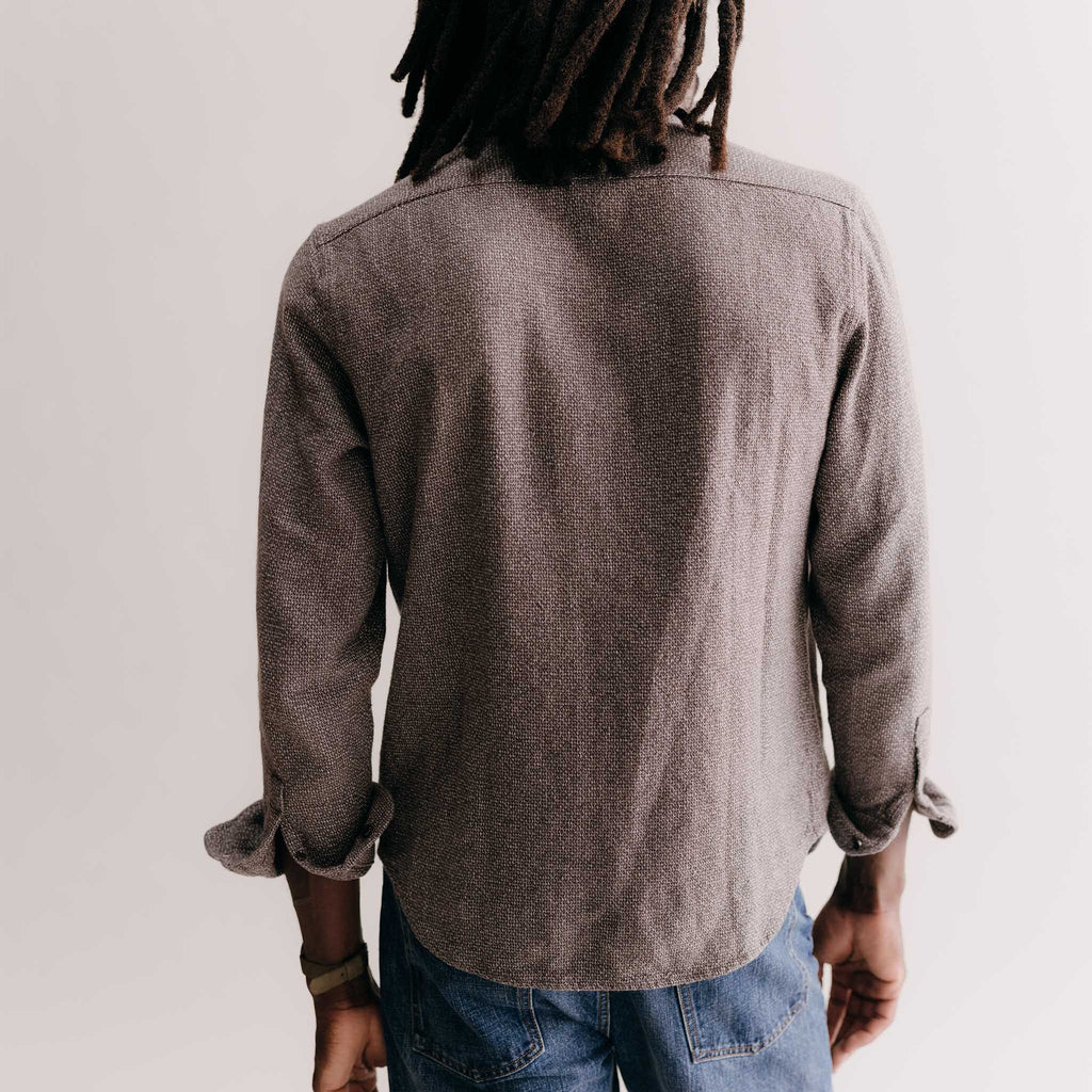 The Ledge Shirt in Granite Linen Tweed