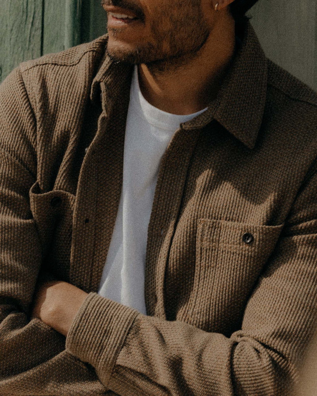 The Utility Shirt in Cypress Sashiko