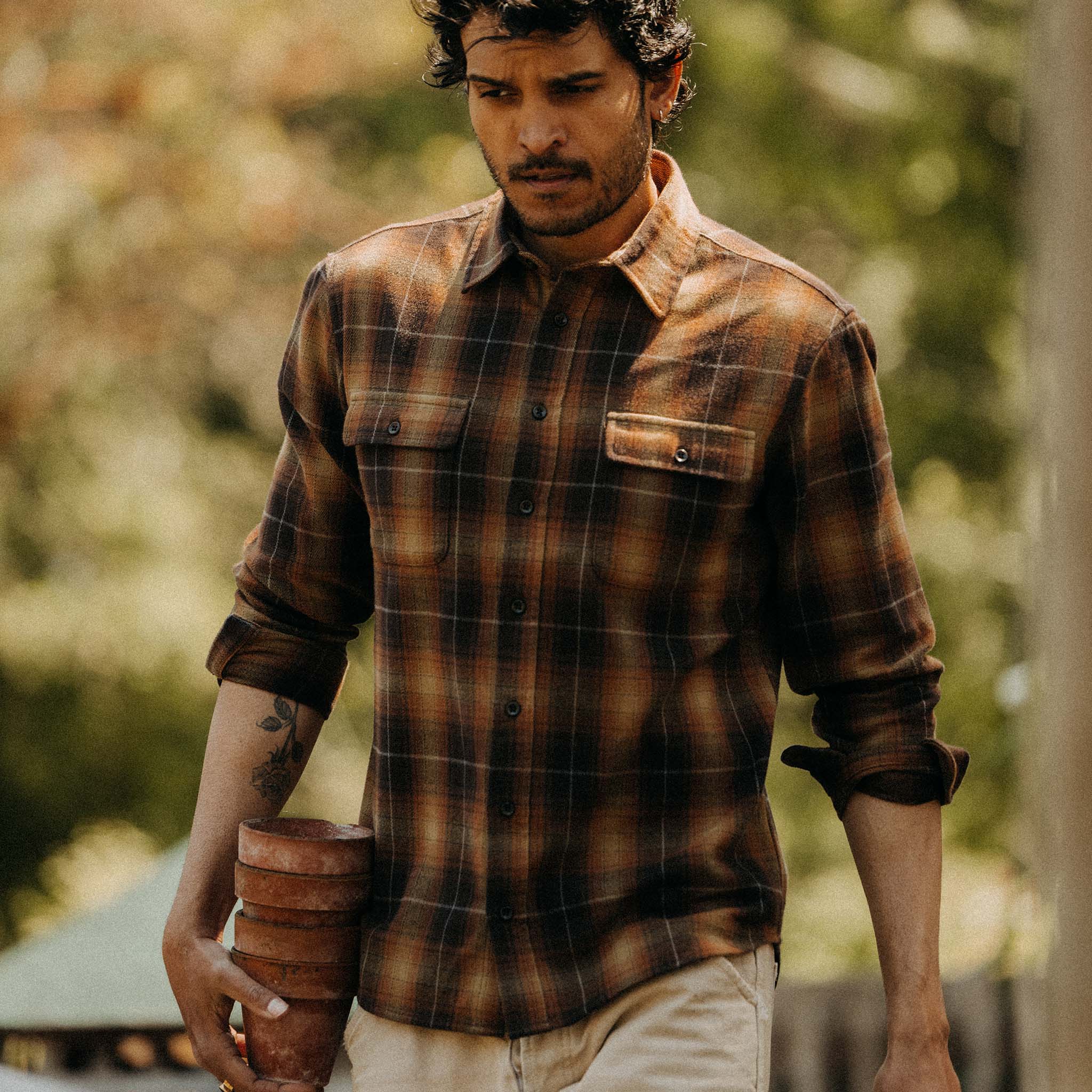 Bonfire Plaid Flannel Shirt L2350