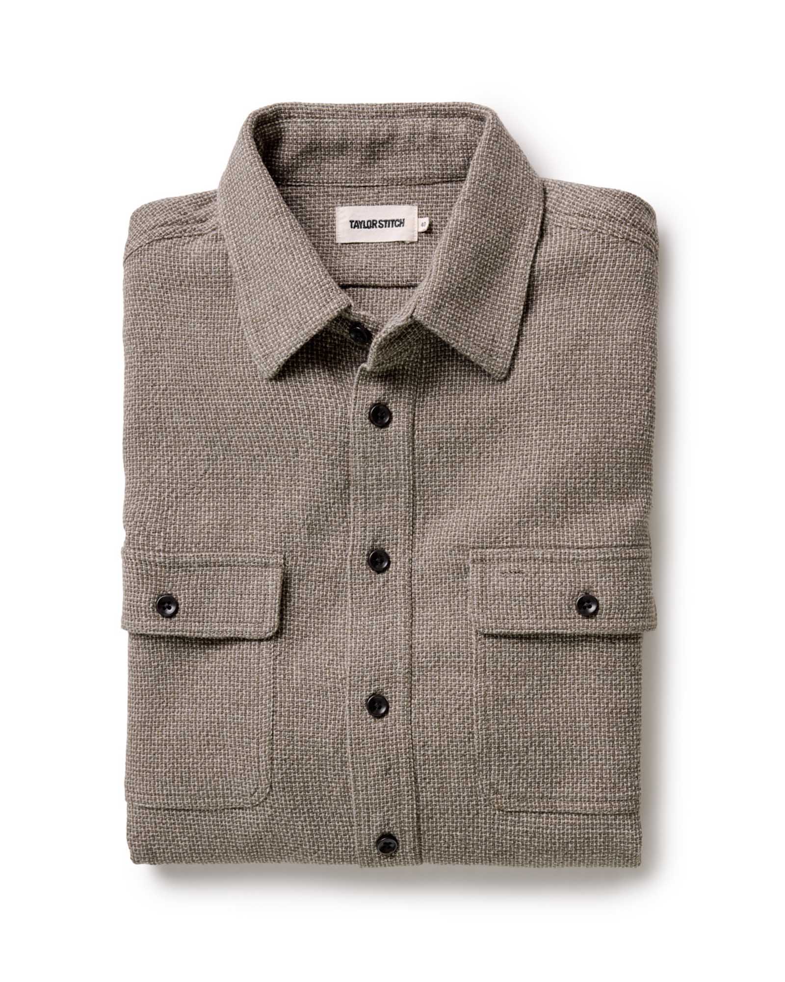 The Ledge Shirt in Army Linen Tweed