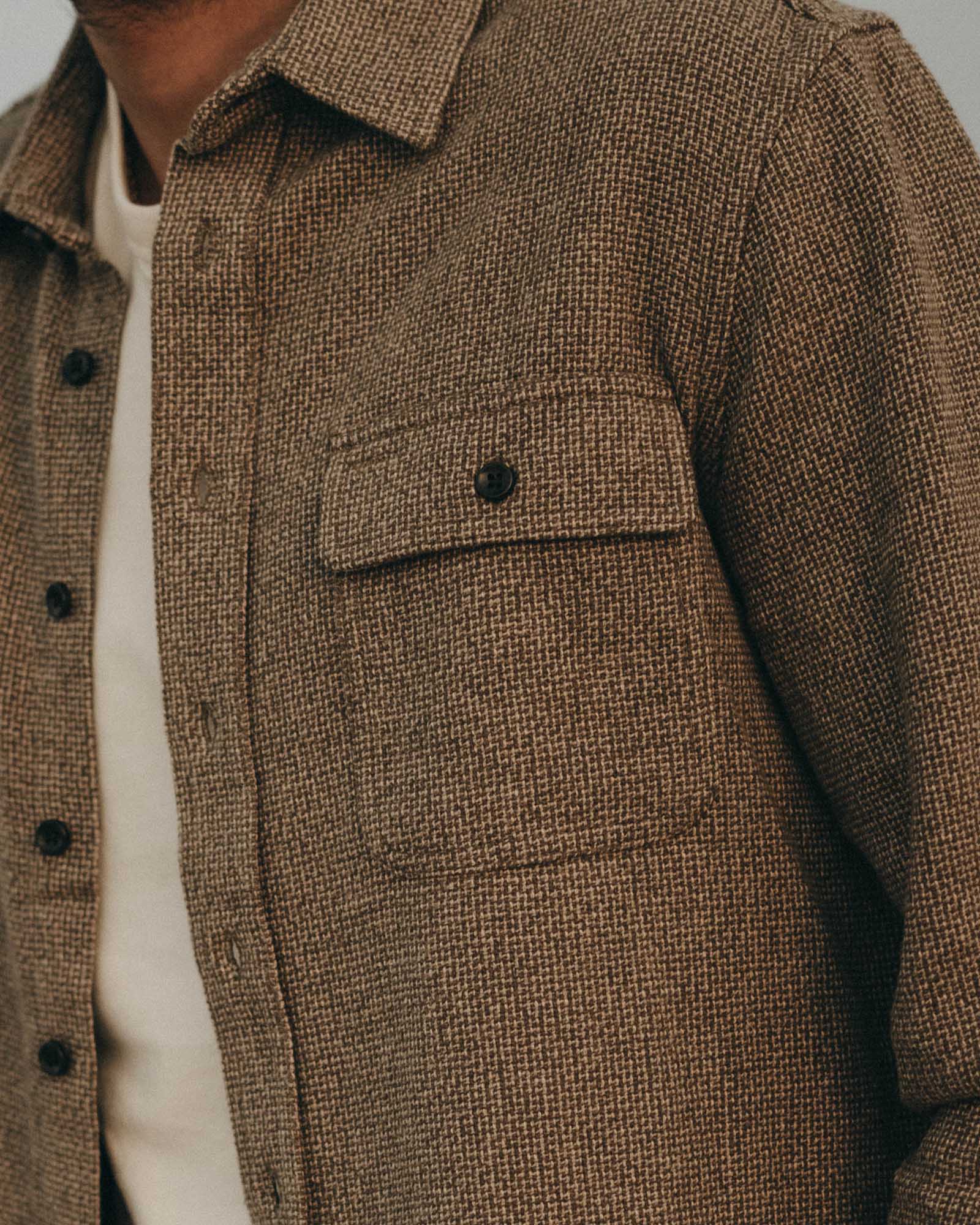 The Ledge Shirt in Army Linen Tweed