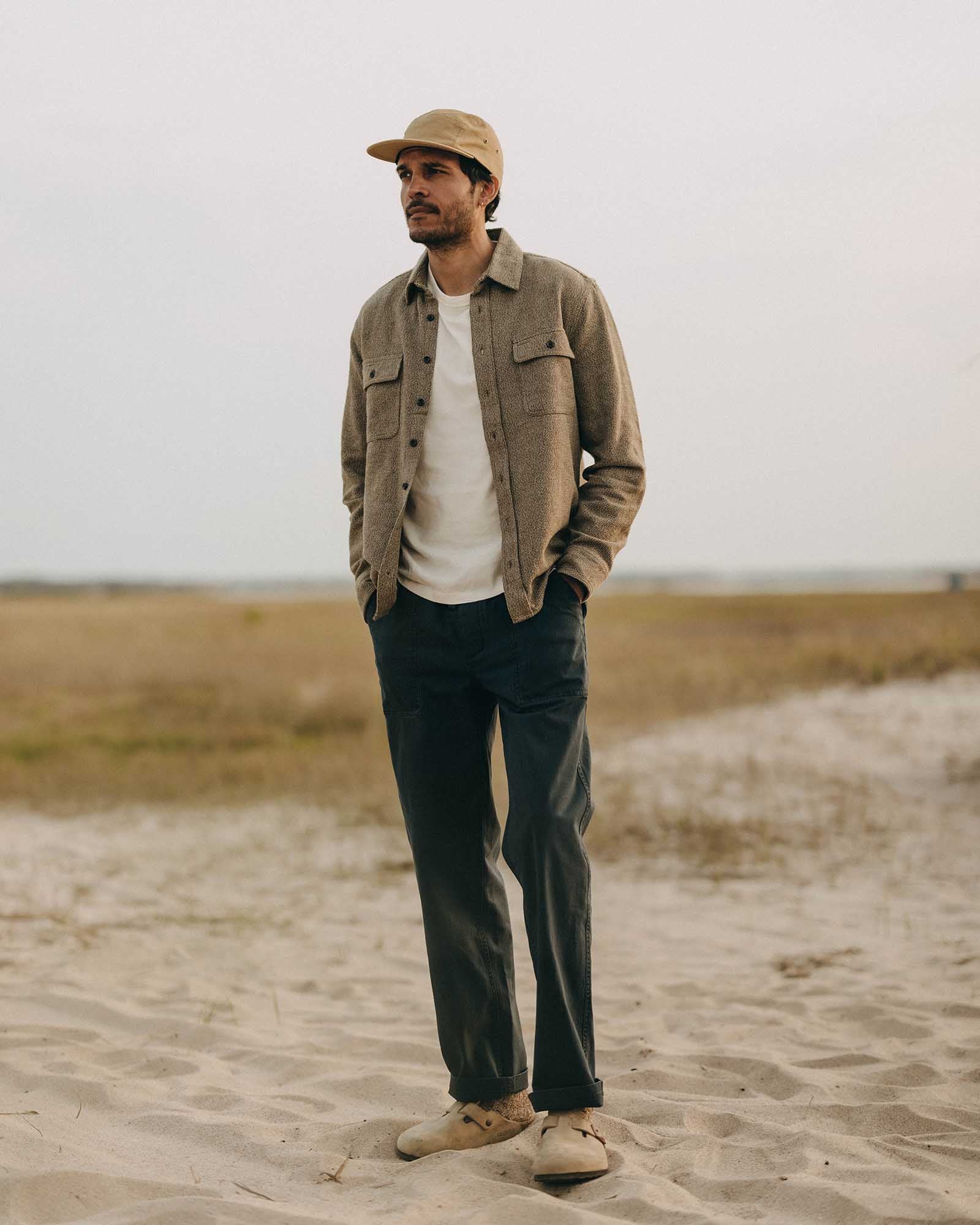 The Ledge Shirt in Army Linen Tweed