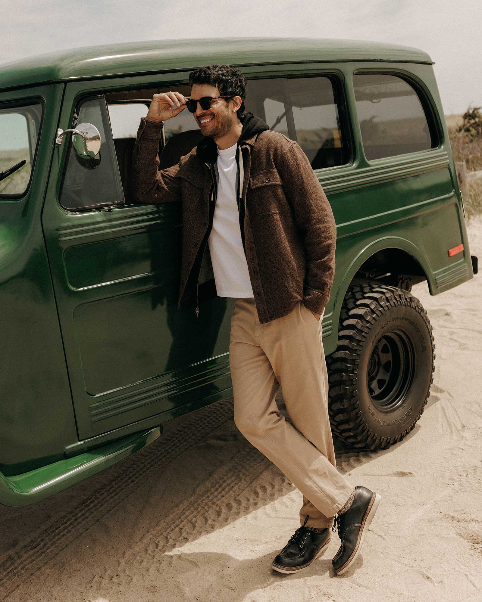 The Ledge Shirt in Black Coffee Linen Tweed