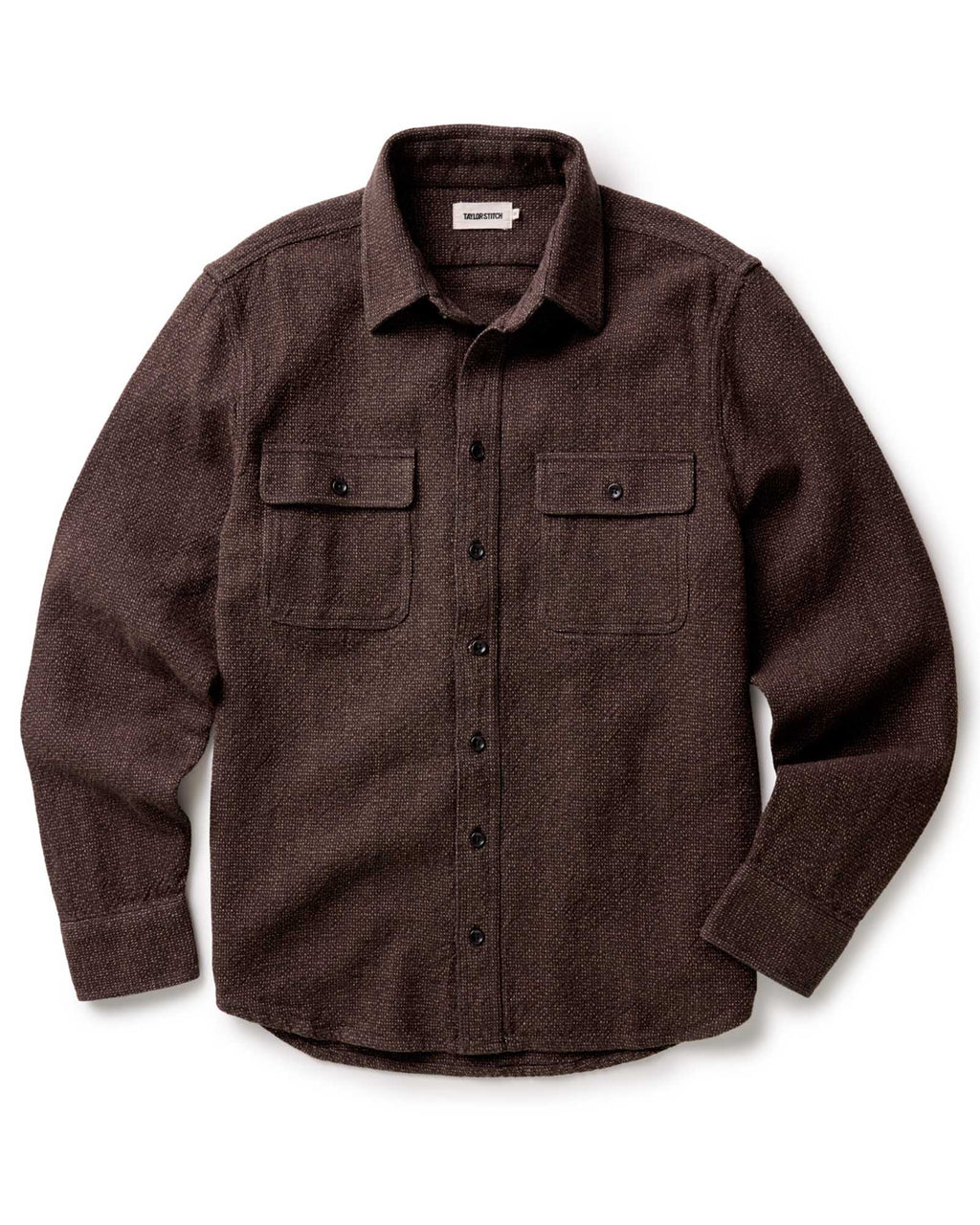 The Ledge Shirt in Black Coffee Linen Tweed