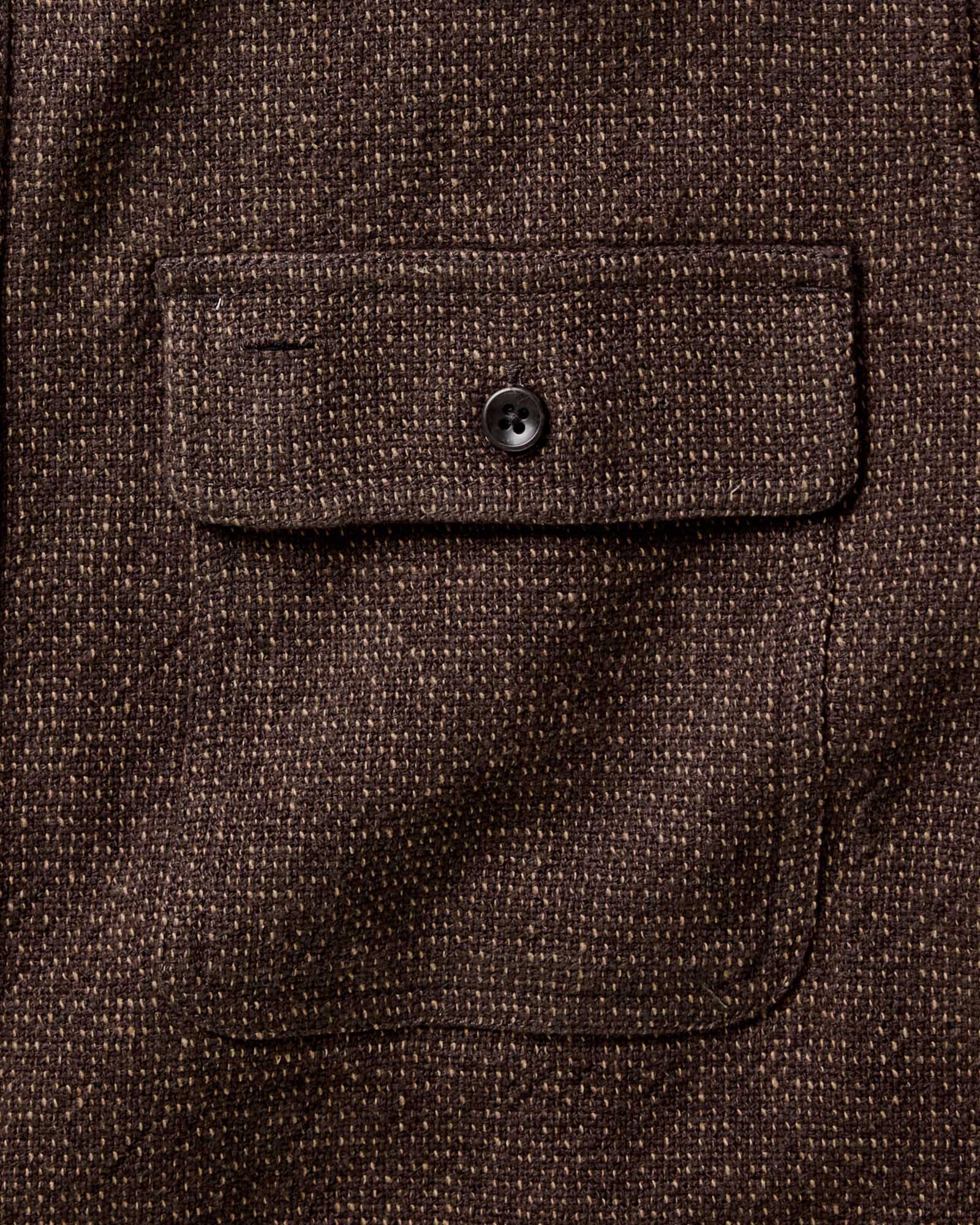 The Ledge Shirt in Black Coffee Linen Tweed