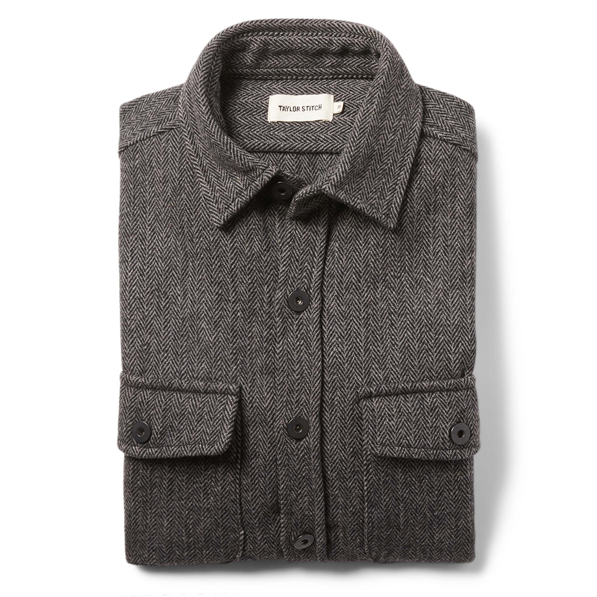 Coal Herringbone Wool Explorer Shirt V67768