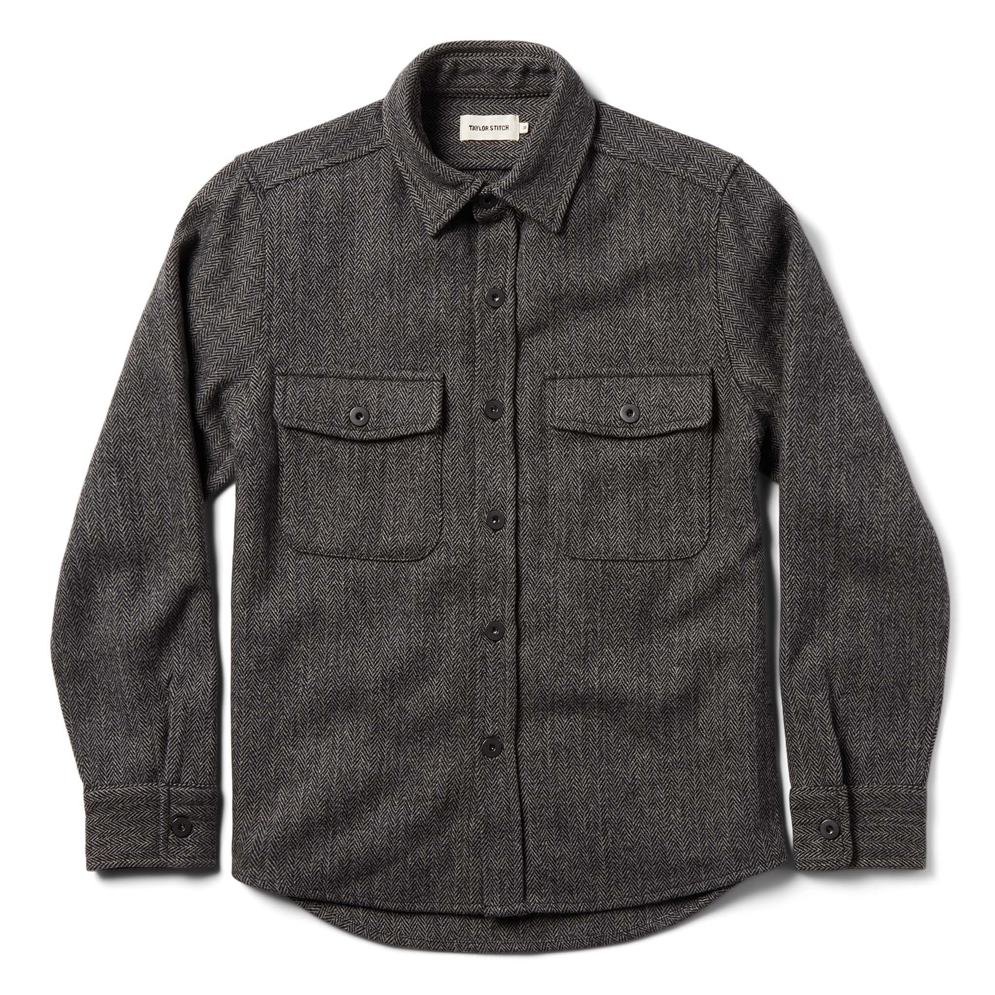 Coal Herringbone Wool Explorer Shirt V67768