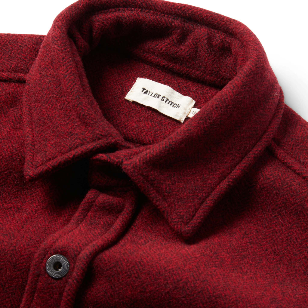 Burgundy Herringbone Wool Explorer Shirt V80894