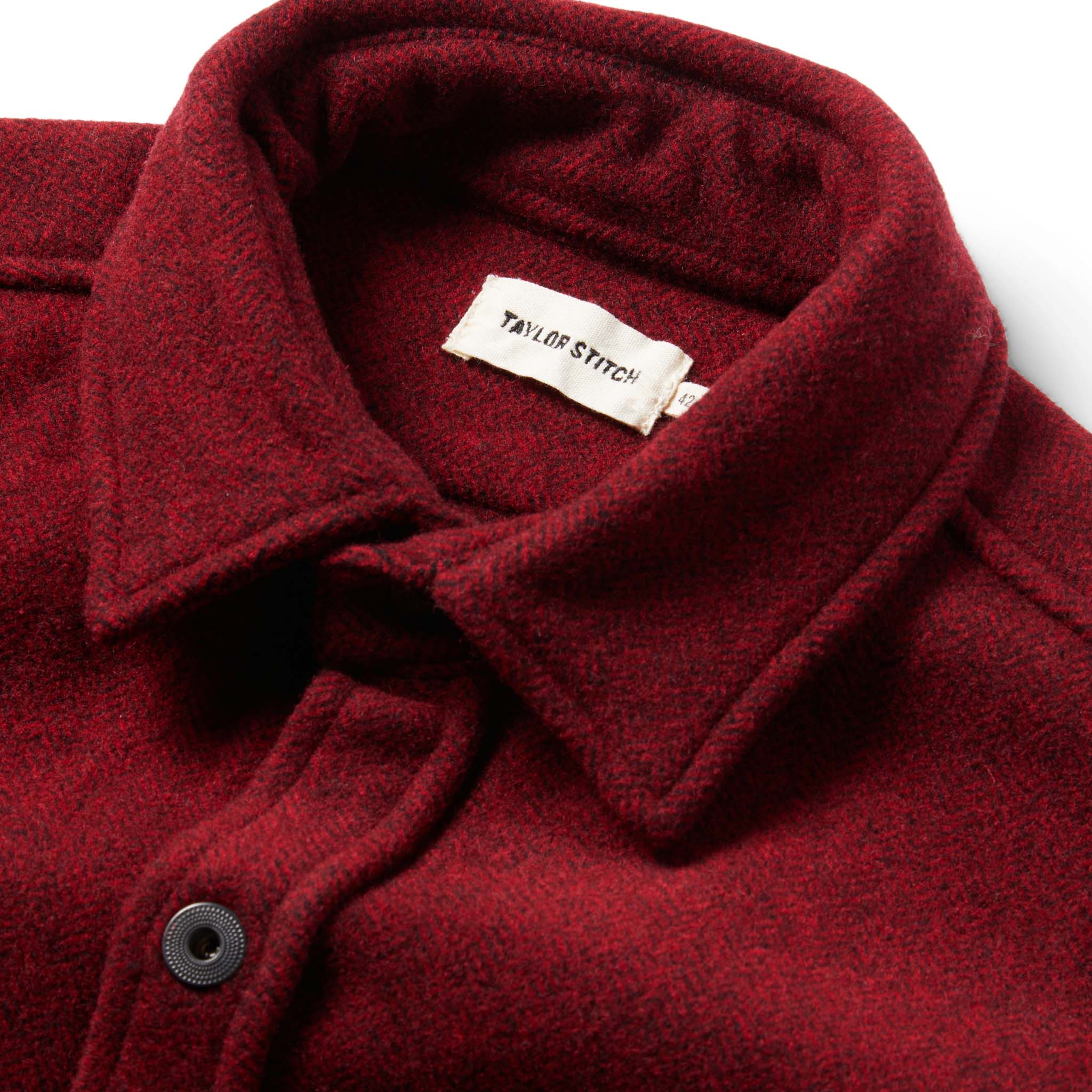 Burgundy Herringbone Wool Explorer Shirt V80894