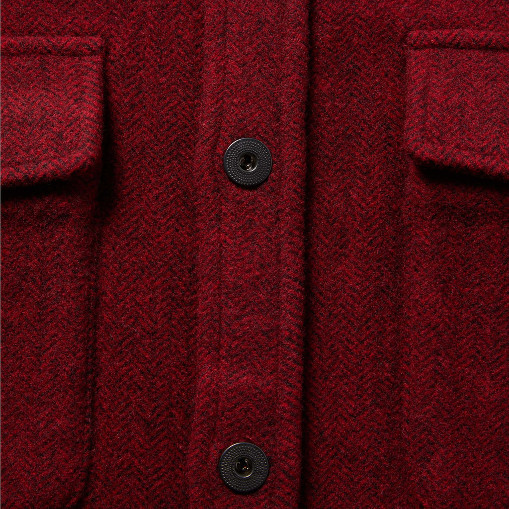 Burgundy Herringbone Wool Explorer Shirt V80894