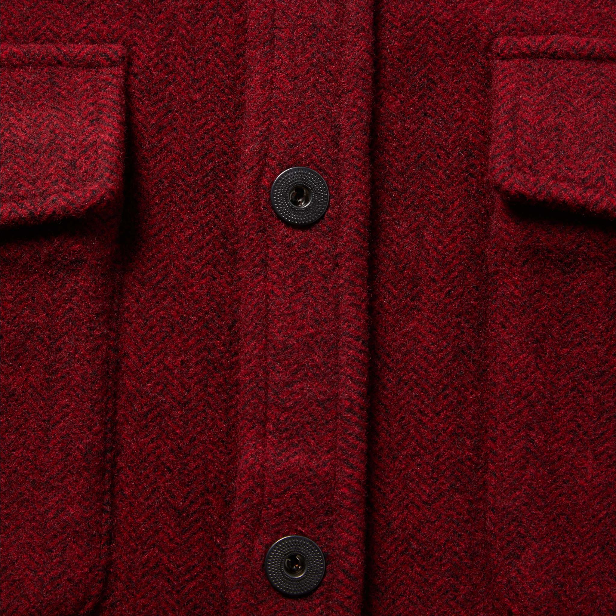 Burgundy Herringbone Wool Explorer Shirt V80894