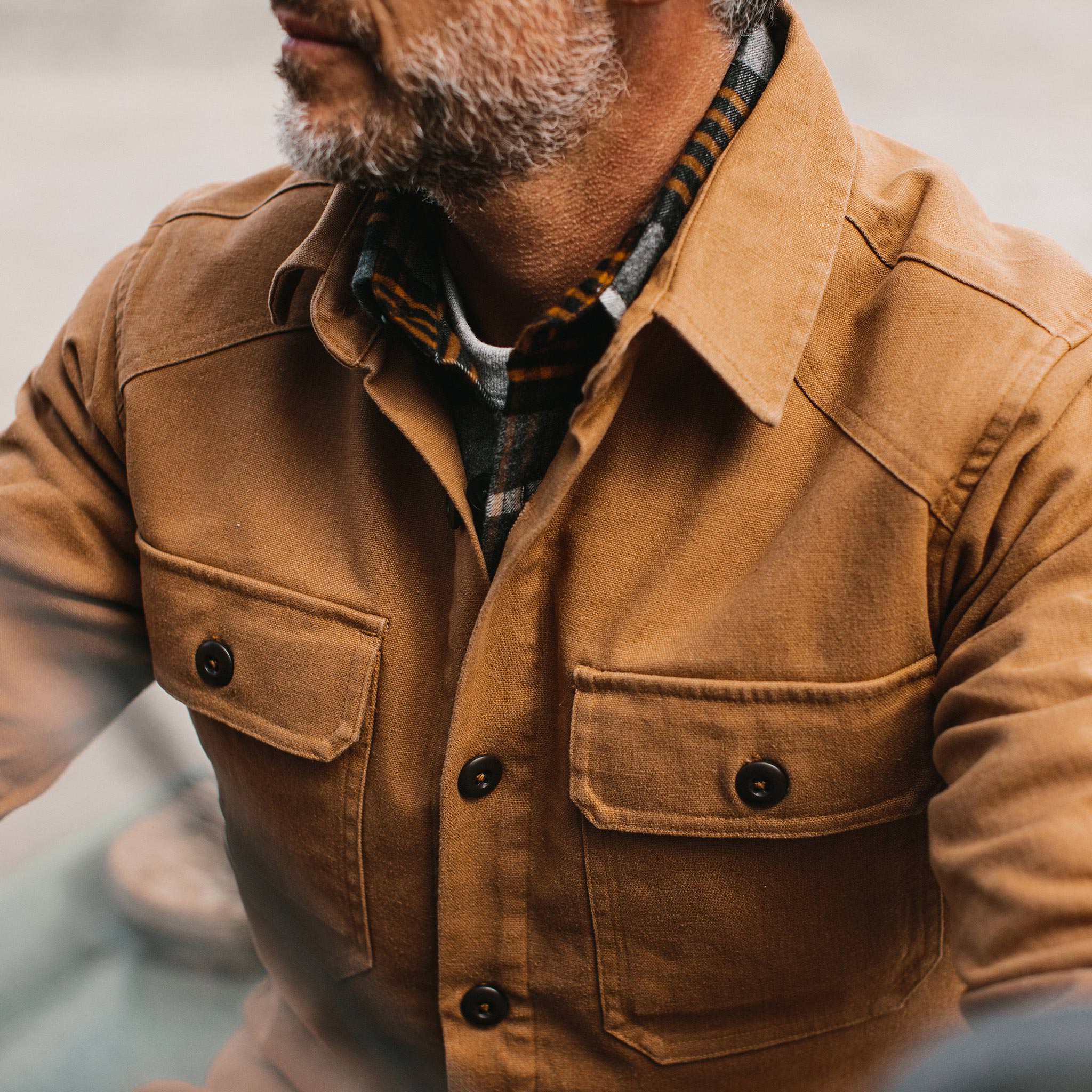 The Lined Shop Shirt in Tobacco Boss Duck