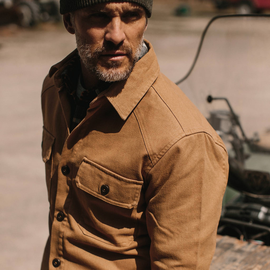 The Lined Shop Shirt in Tobacco Boss Duck