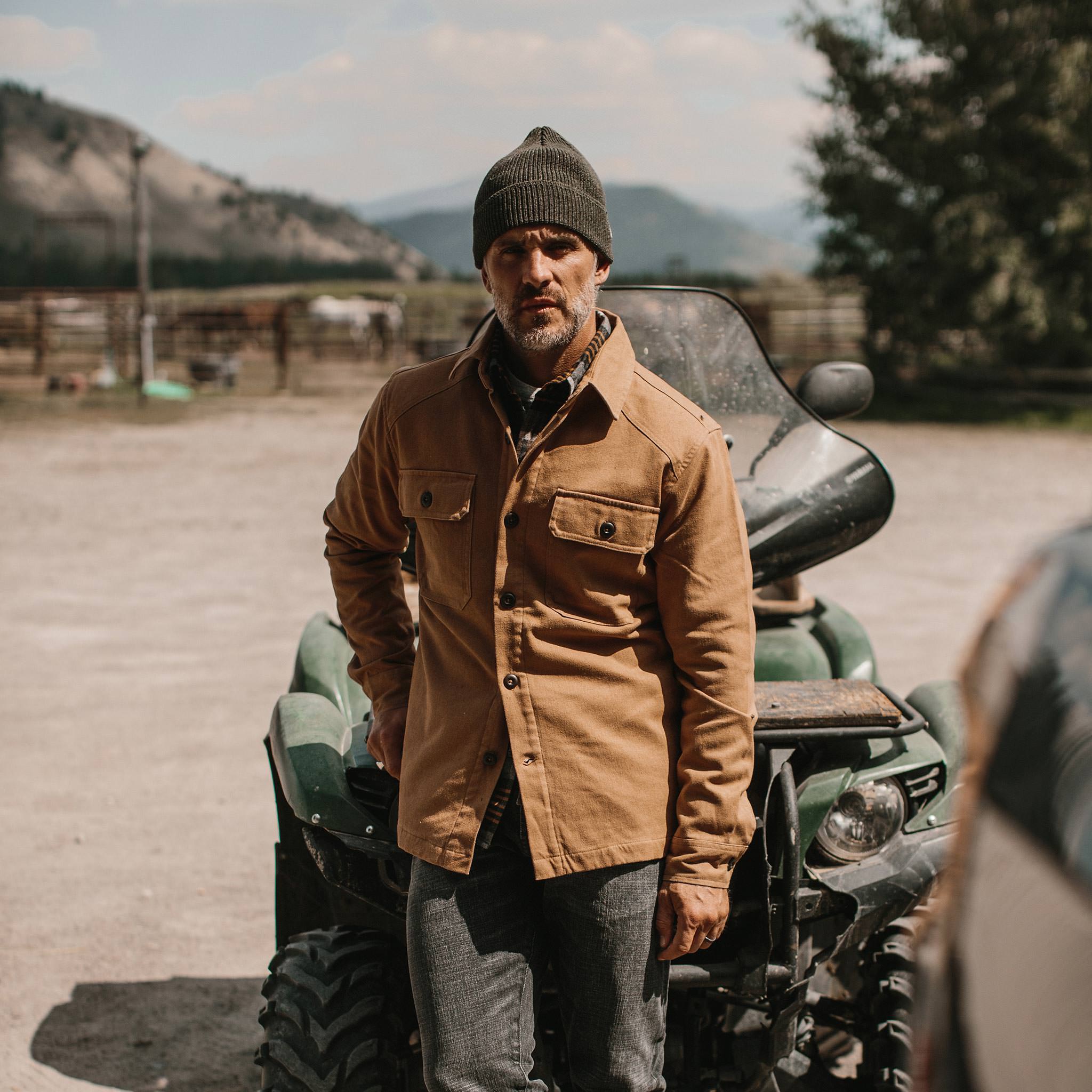 The Lined Shop Shirt in Tobacco Boss Duck