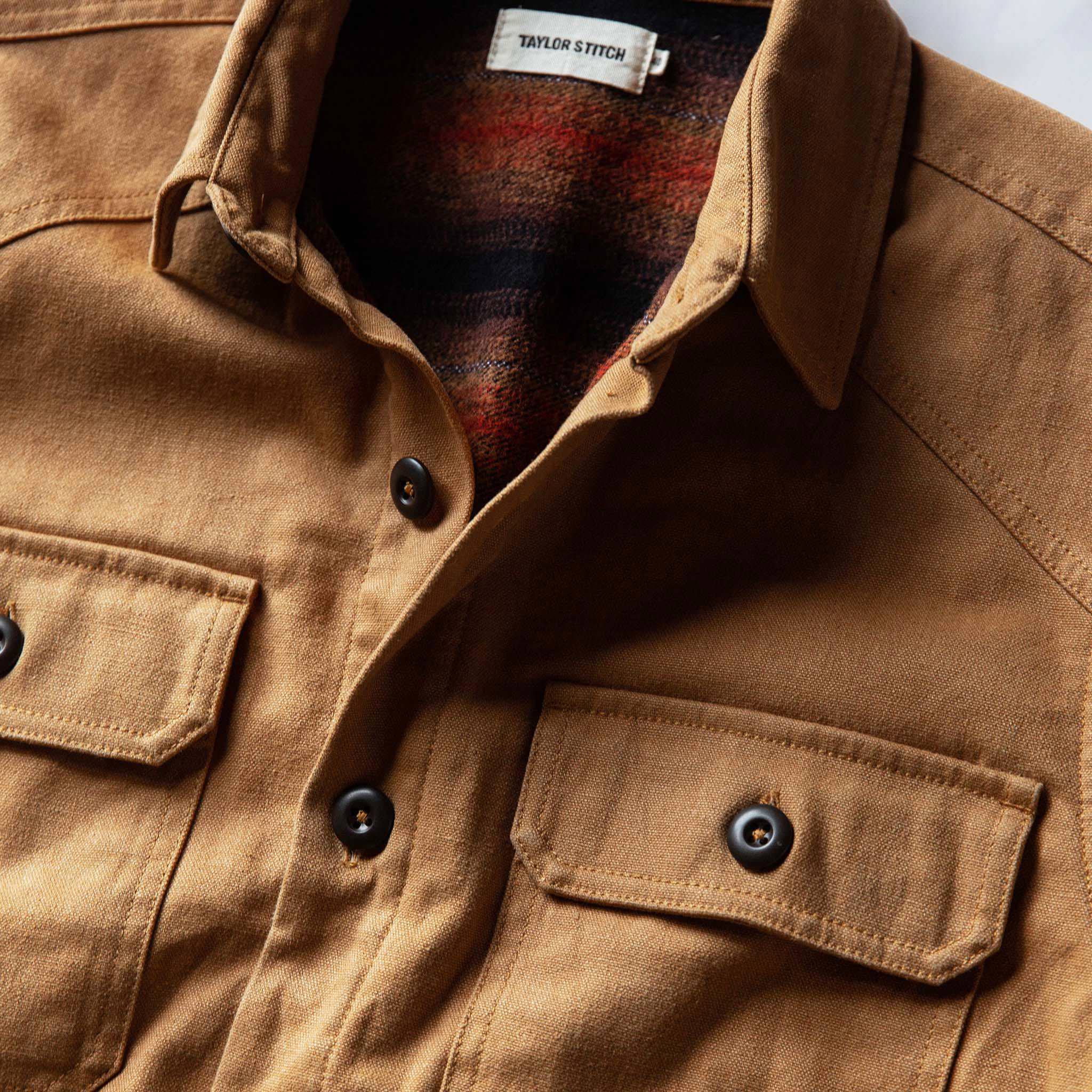 The Lined Shop Shirt in Tobacco Boss Duck