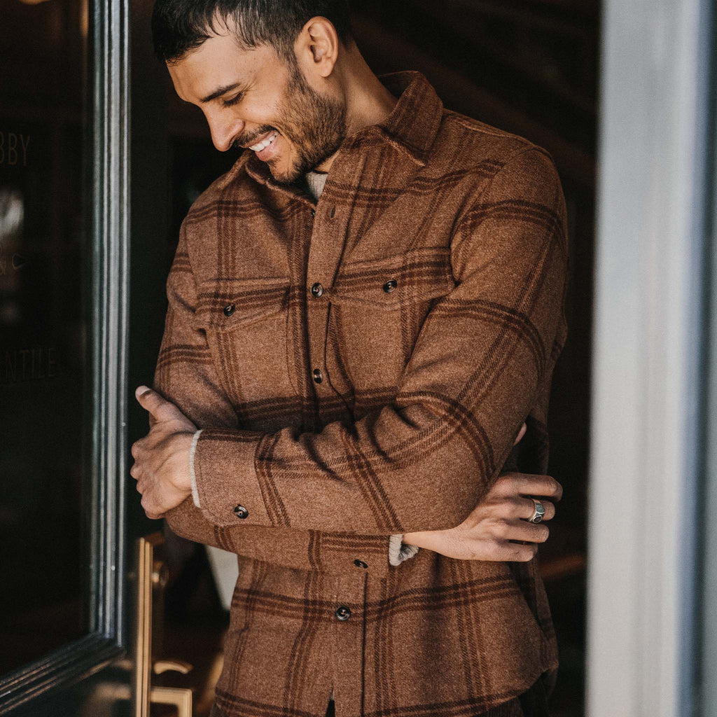 Wool Plaid Shirt Jacket X24323