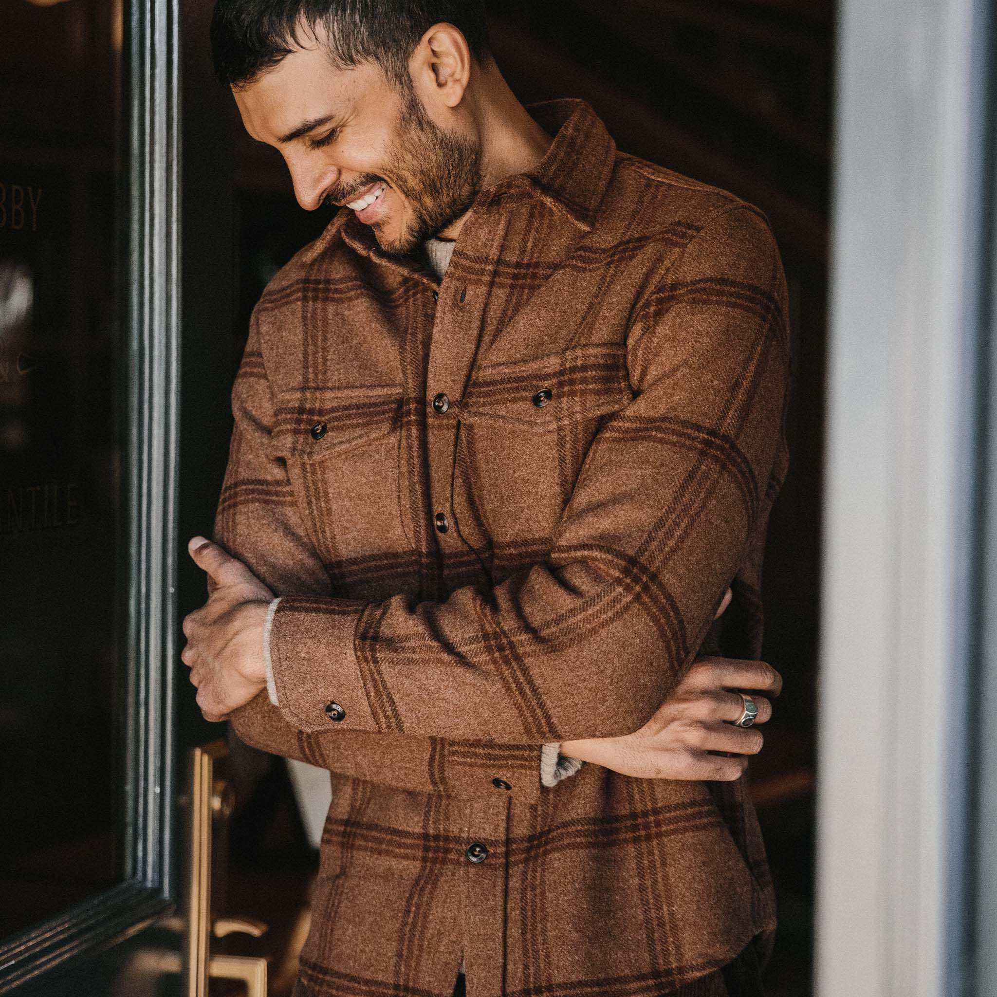 Wool Plaid Shirt Jacket X24323